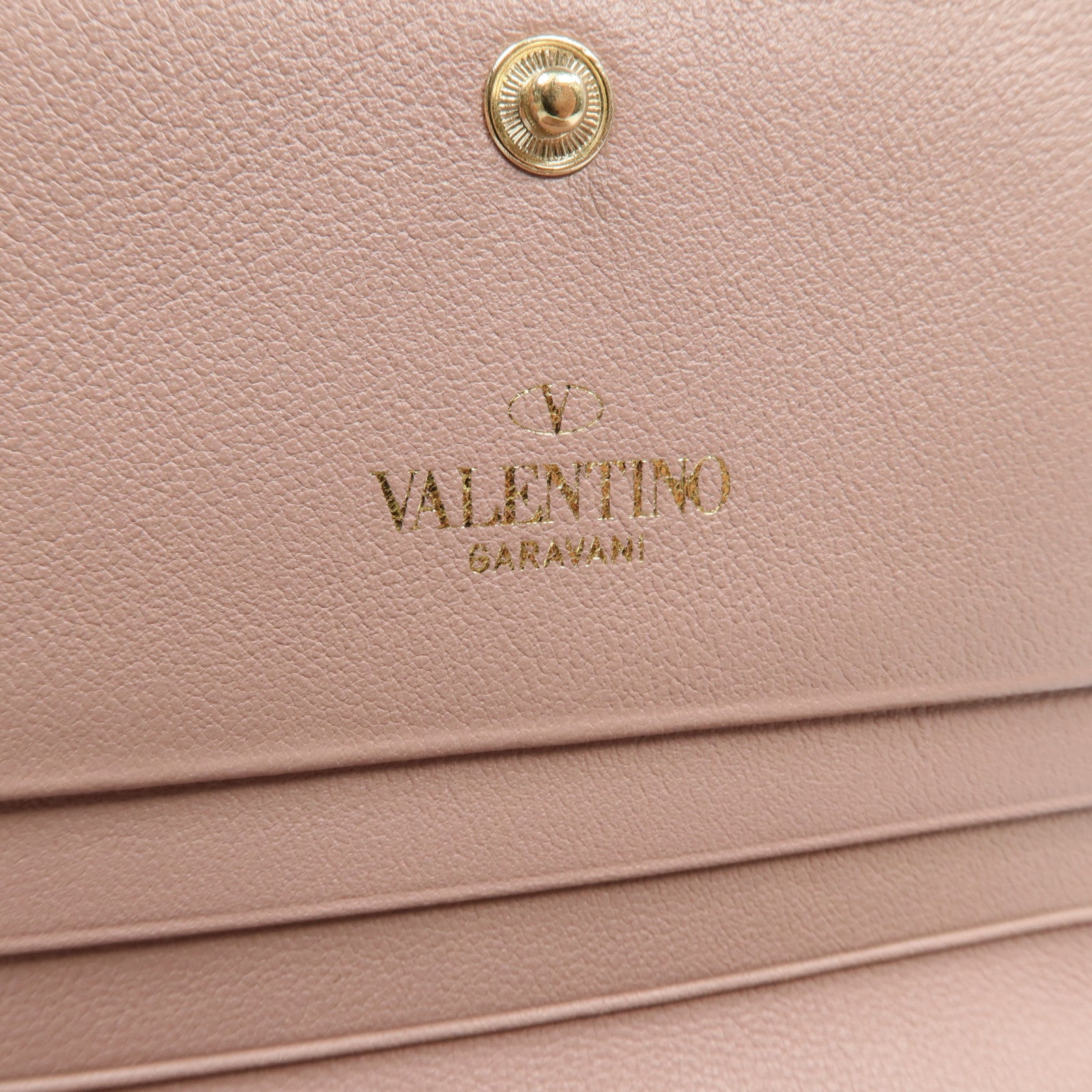 Valentino 牛皮皮革Bifold Wallet金扣錢包