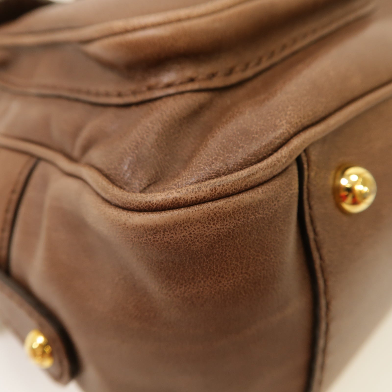 TOD'S 【激減優惠】牛皮皮革Shoulder Bag金扣肩背袋棕色