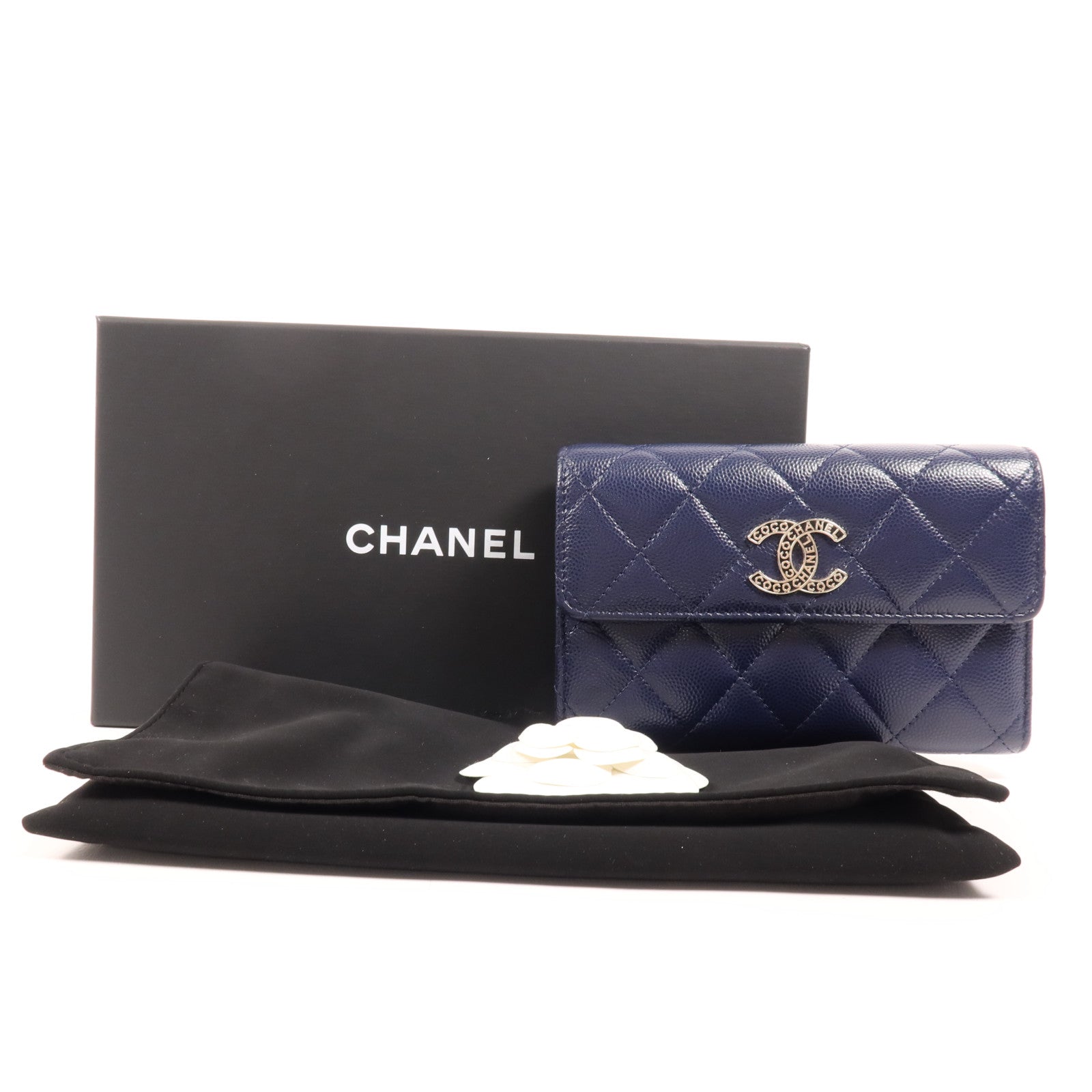 CHANEL 牛皮皮革Wallet金扣長錢包