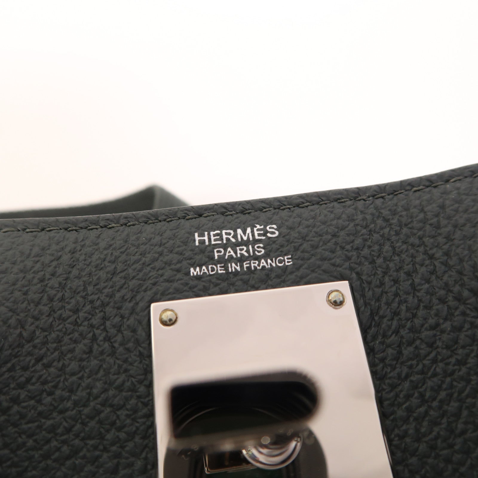 HERMES Togo皮革Hac A Dos PM銀扣背包Vert Mangrove