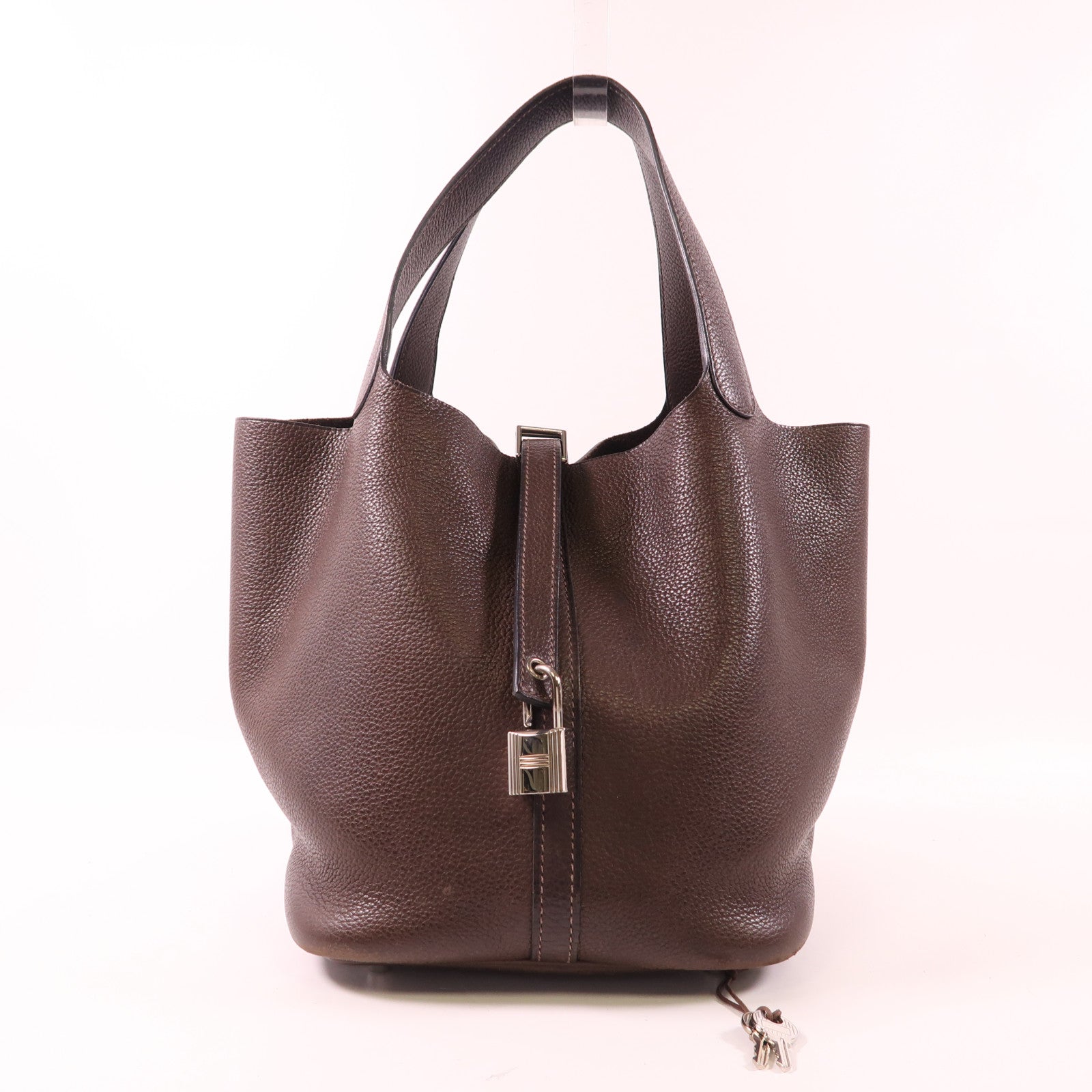 HERMES Fauve皮革Picotin MM銀扣手挽袋