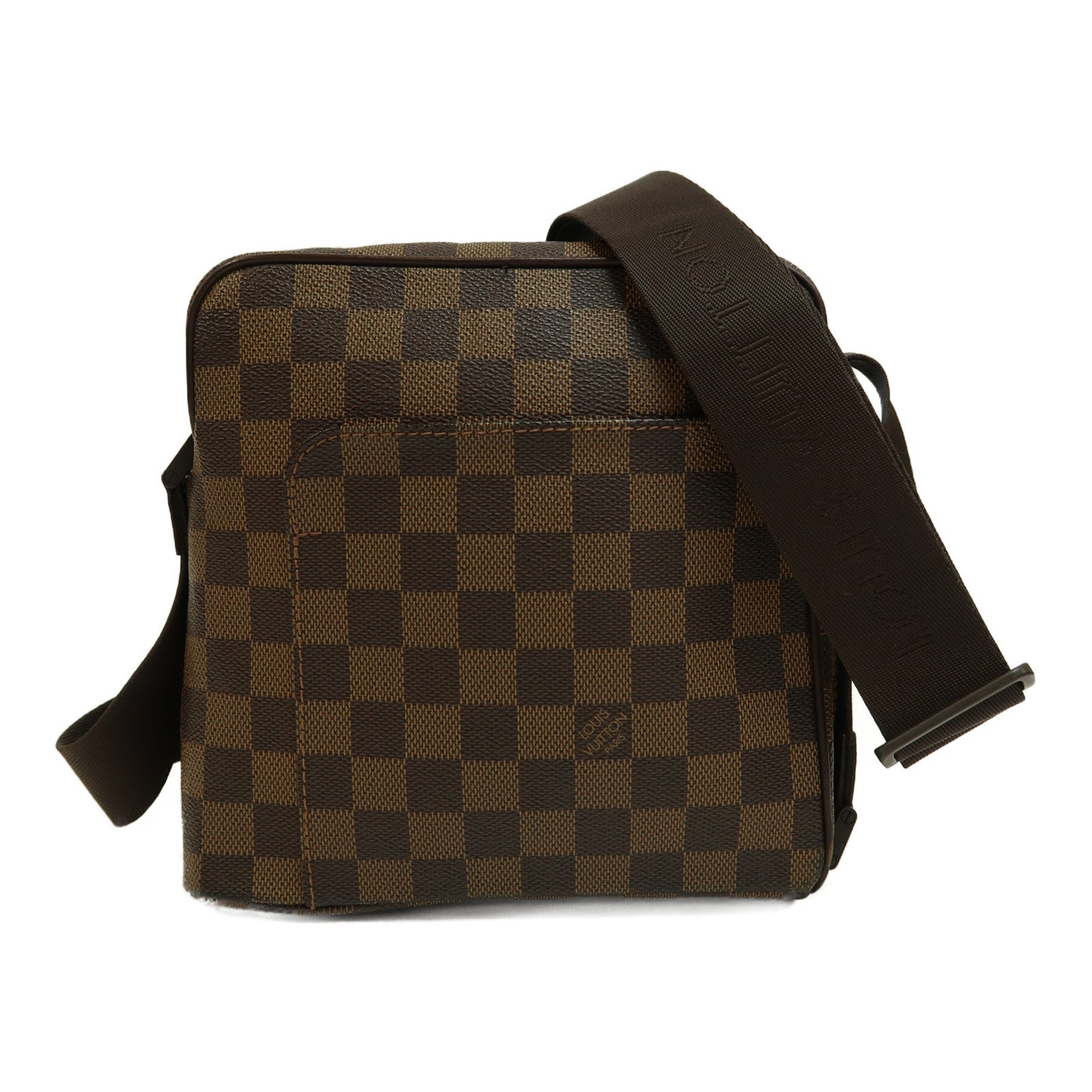 LOUIS VUITTON Damier Olav PM金扣肩背袋啡色