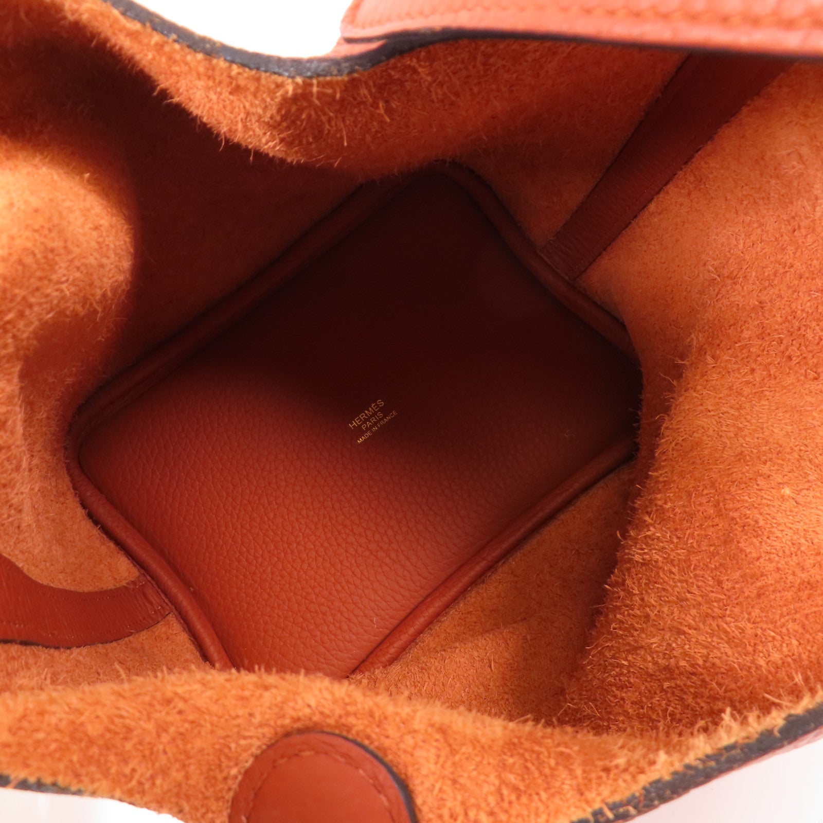 HERMES Clemence皮革Picotin PM金扣手挽袋Cuirre