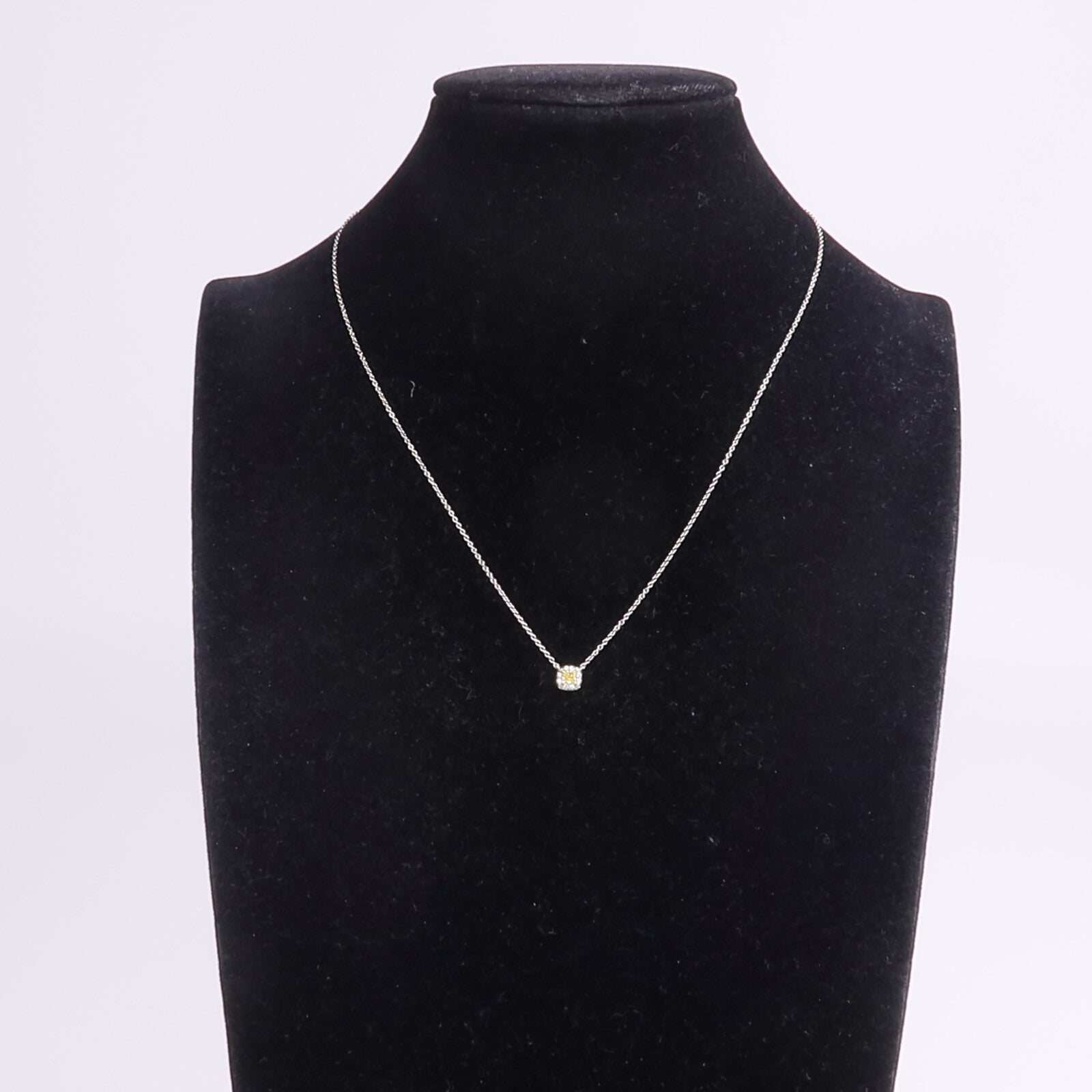 TIFFANY＆CO PT950鉑金/18K黃金Diamond Necklae鑽石項鍊