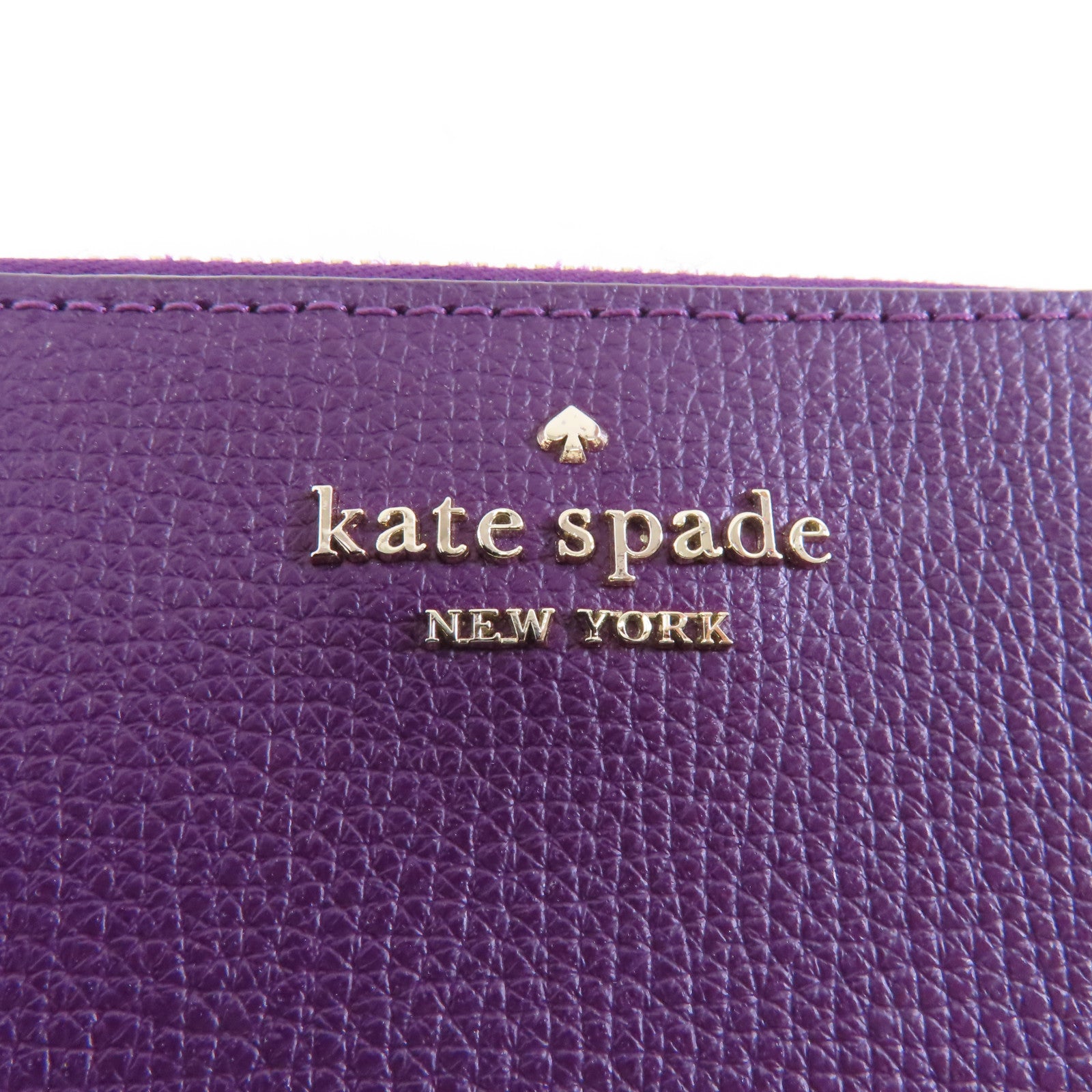 Kate Spade 牛皮皮革Card Case金扣卡片套紫色