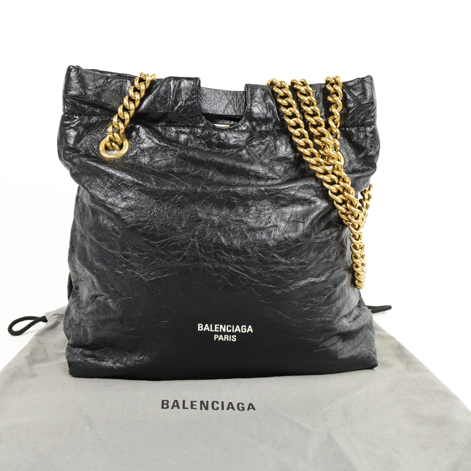 BALENCIAGA 牛皮皮革Crush Small鏈帶肩背袋