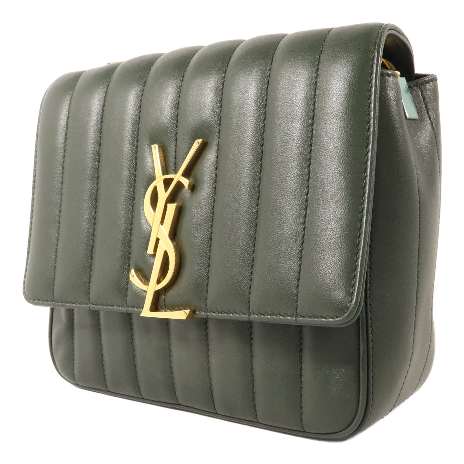 SAINT LAURENT 羊皮皮革Vicky Medium鏈帶肩背袋