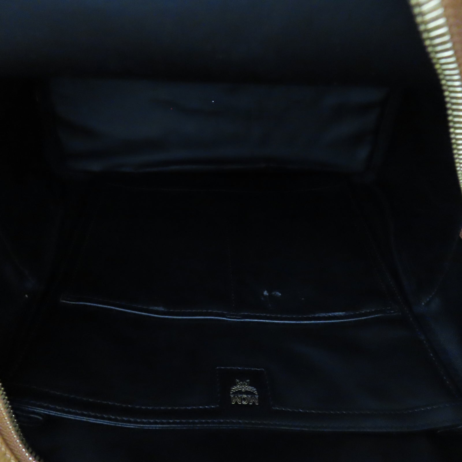 MCM 【激減優惠】塗層帆布Backpack金扣背包橙色