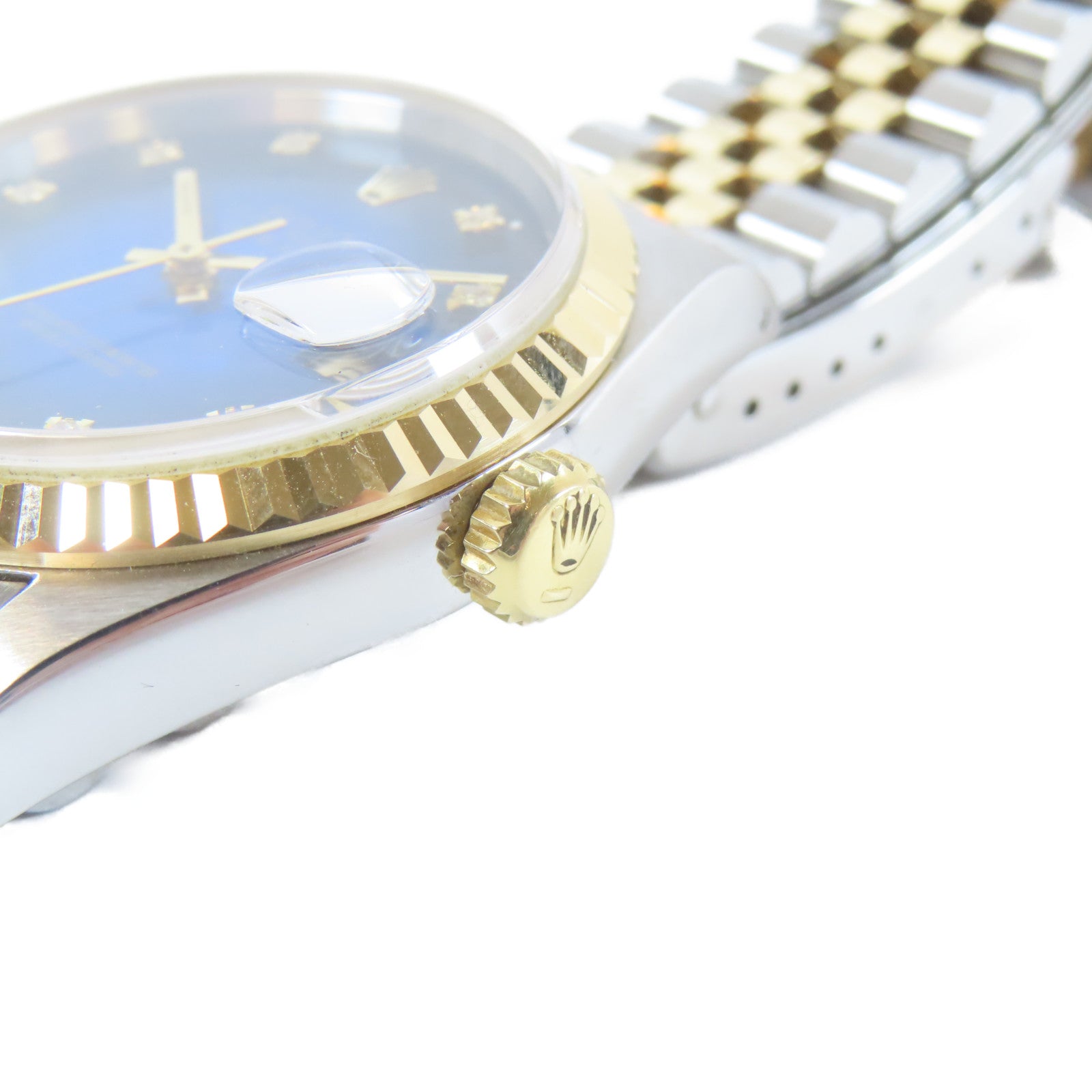 ROLEX Datejust 18K黃金/不鏽鋼手錶自動機芯藍色#17.25cm