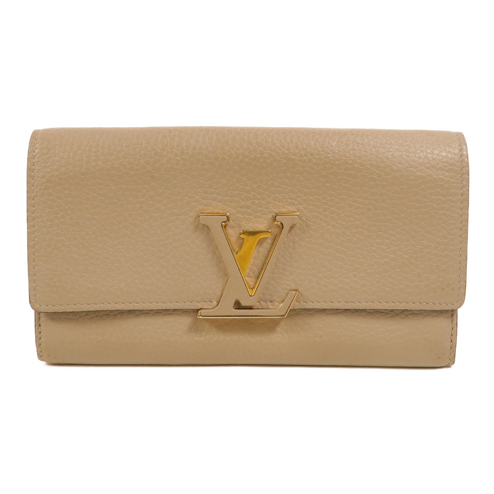 LOUIS VUITTON 牛皮皮革Capucines長錢包