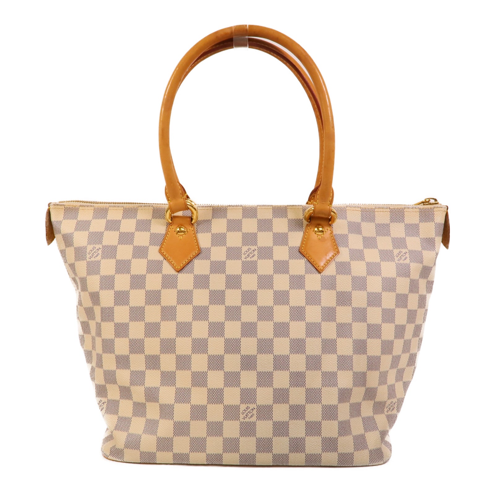 LOUIS VUITTON Damier Azur Saleya MM金扣肩背袋