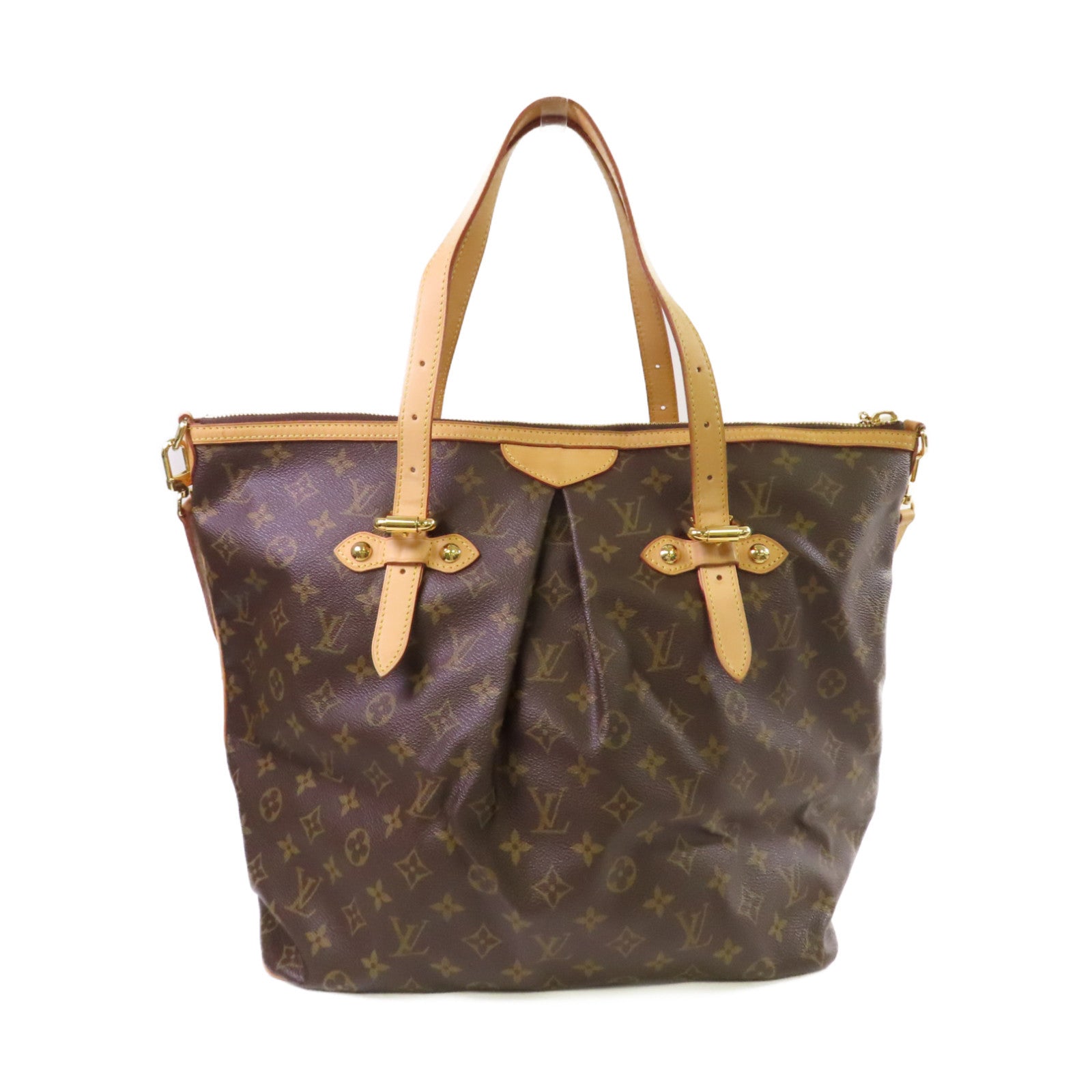 LOUIS VUITTON Monogram Palermo GM 2Way Shoulder Bag金扣手挽肩背兩用袋啡色