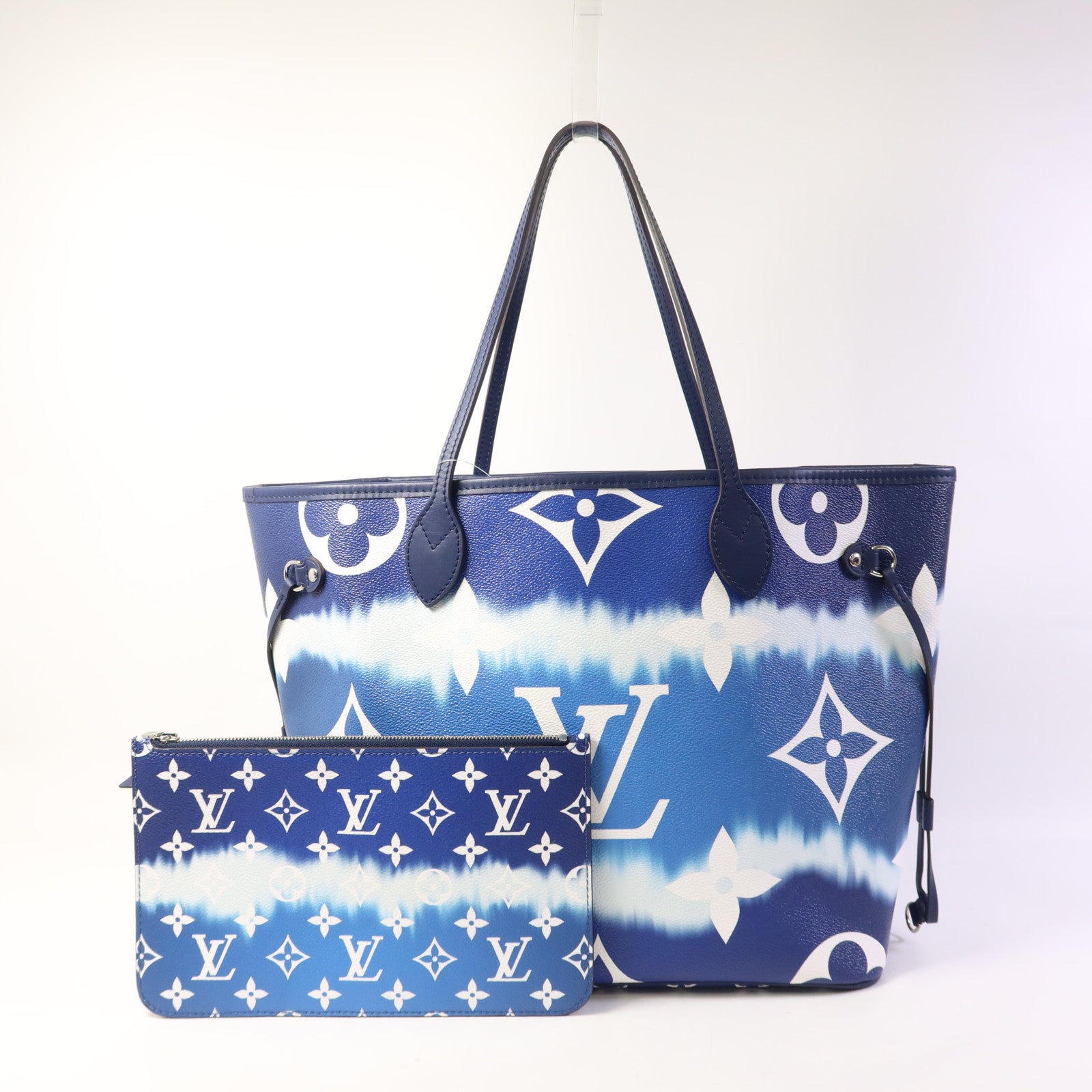 LOUIS VUITTON Monogram Escale Neverfull MM銀扣手挽袋