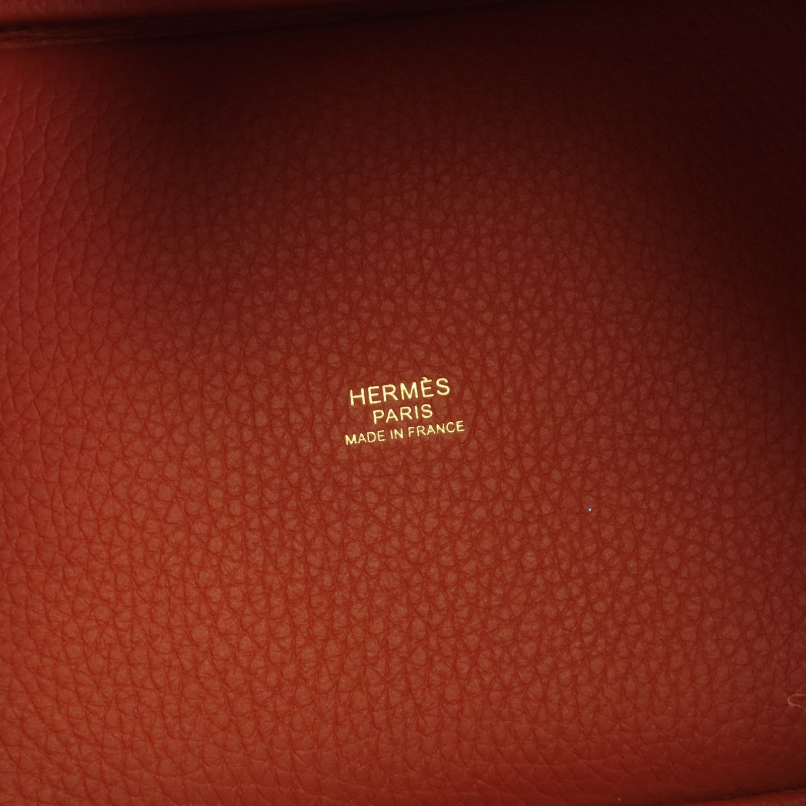 HERMES Clemence皮革Picotin PM金扣手挽袋Cuirre