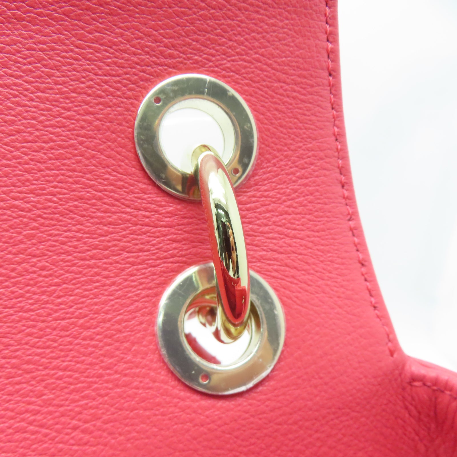 CHANEL 【激減優惠】斜紋牛皮皮革Backpack金扣背包粉紅色