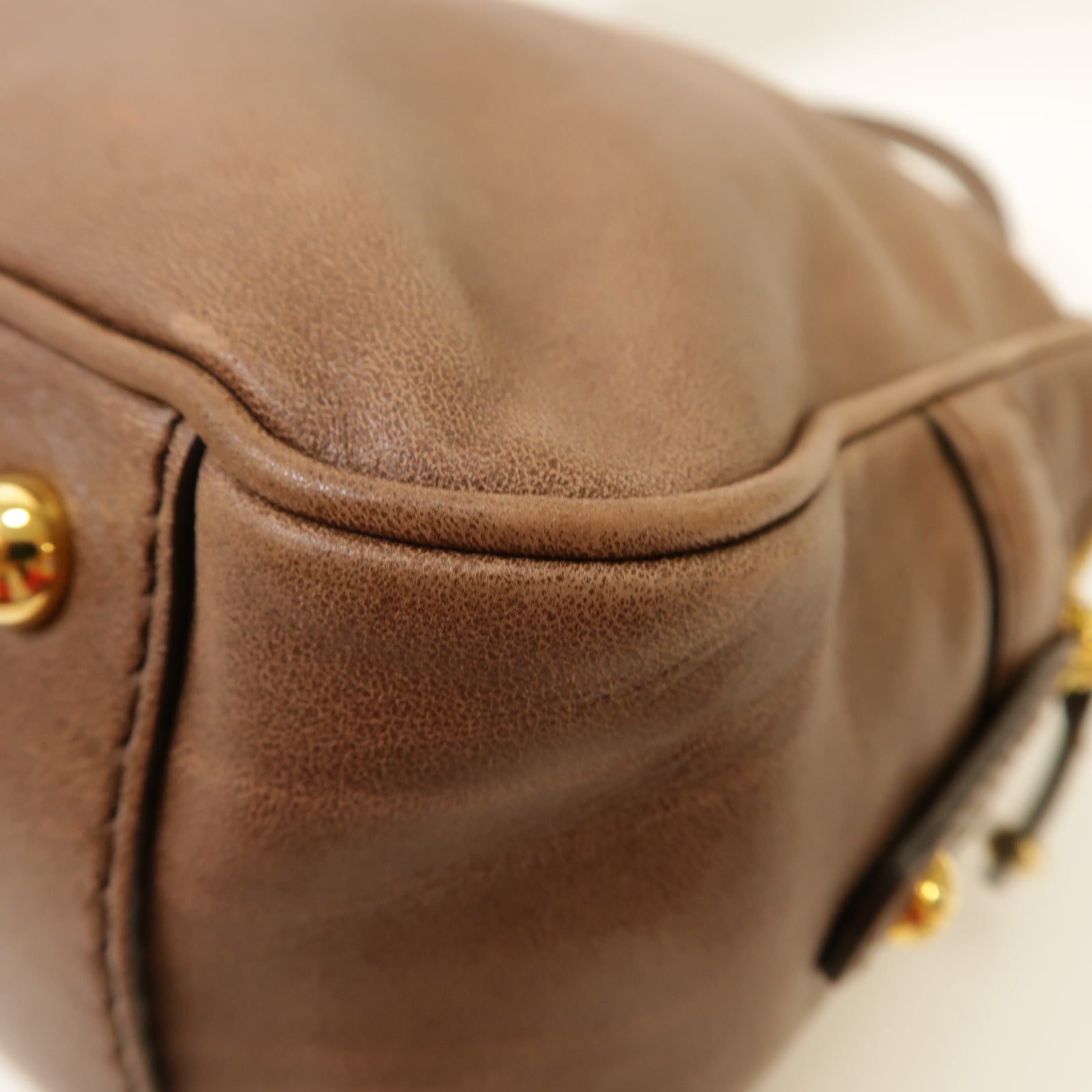 TOD'S 【激減優惠】牛皮皮革Shoulder Bag金扣肩背袋棕色