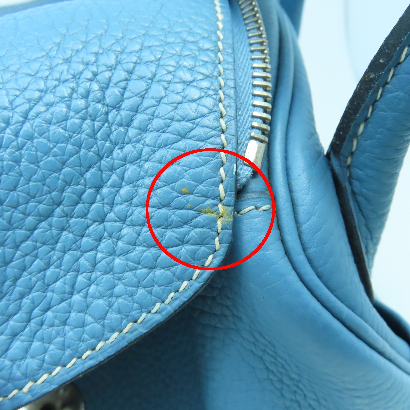 HERMES 【清倉大減價】Taurillon Clemence Lindy 30銀扣手挽肩背兩用袋Blue Jean藍色