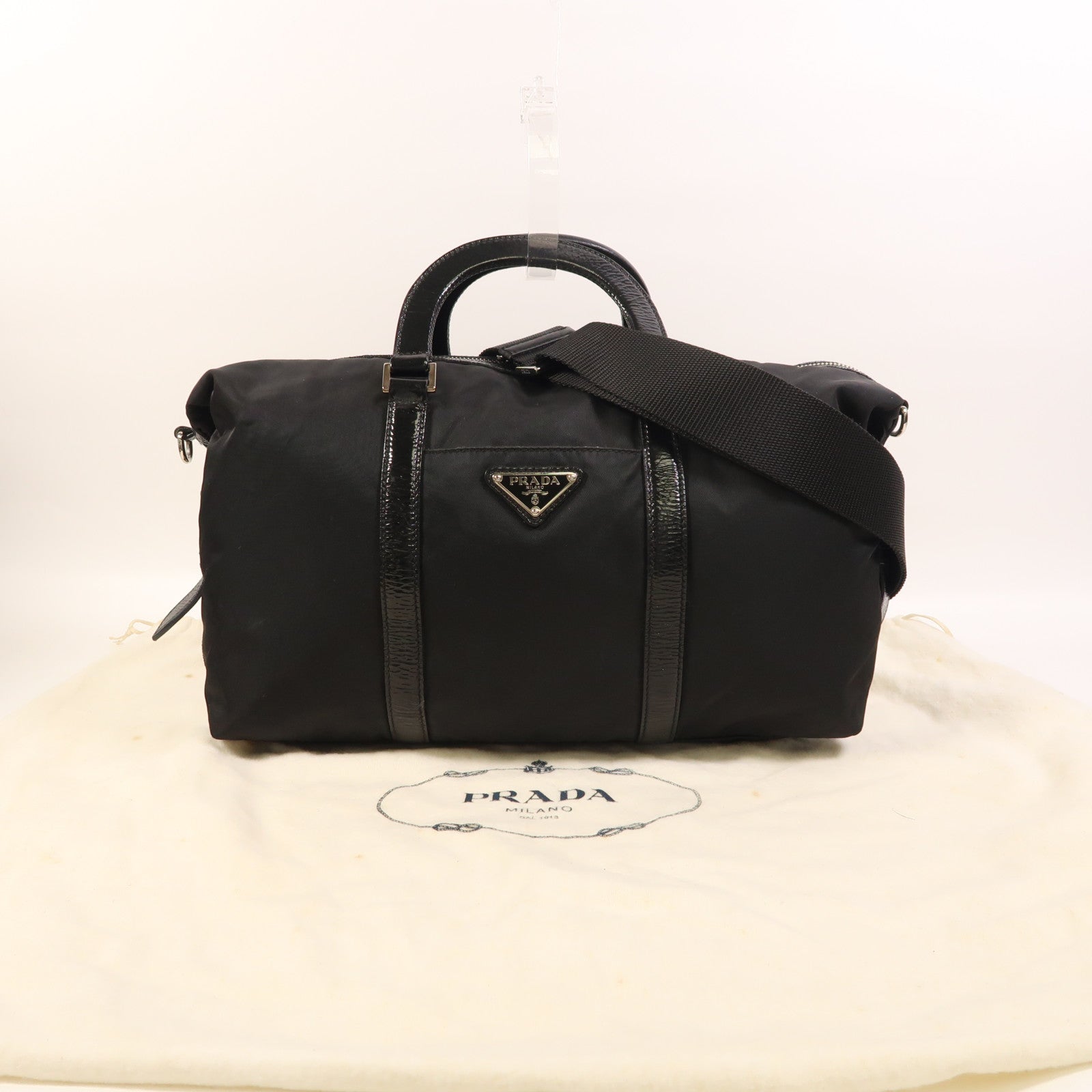 PRADA 尼龍2 Way Shoulder銀扣手挽肩背兩用袋