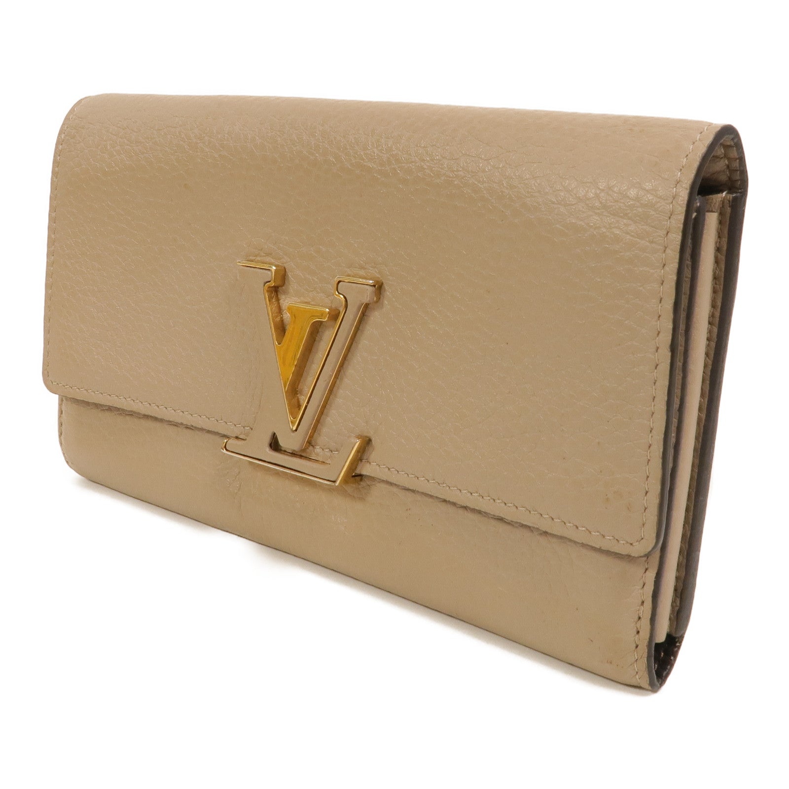 LOUIS VUITTON 牛皮皮革Capucines長錢包