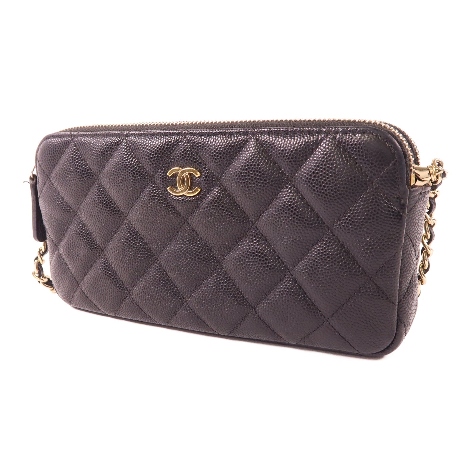 CHANEL 牛皮皮革Chain Shoulder Bag金扣鏈帶肩背袋