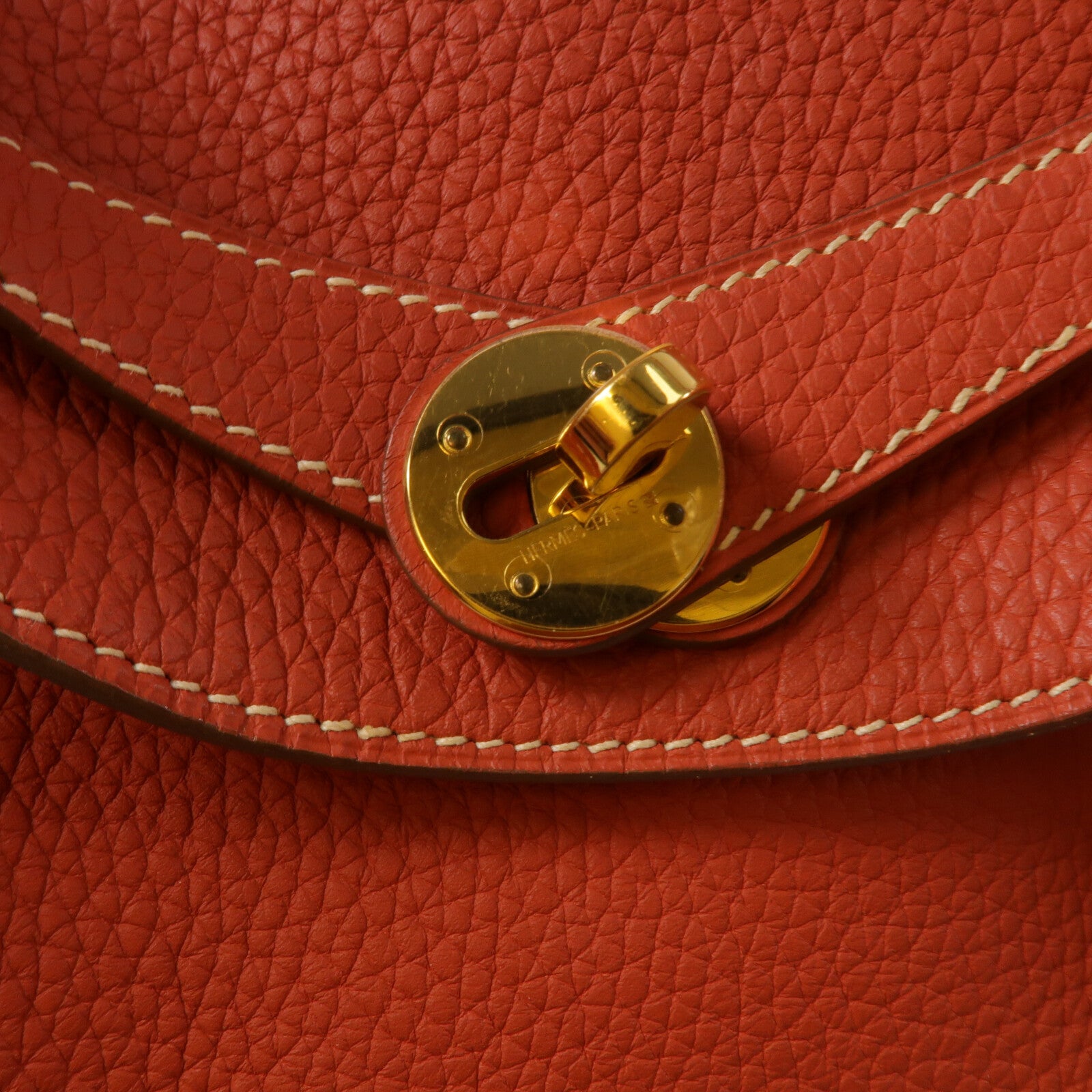 HERMES Clemence皮革Lindy 30肩背袋Rouge Tomate