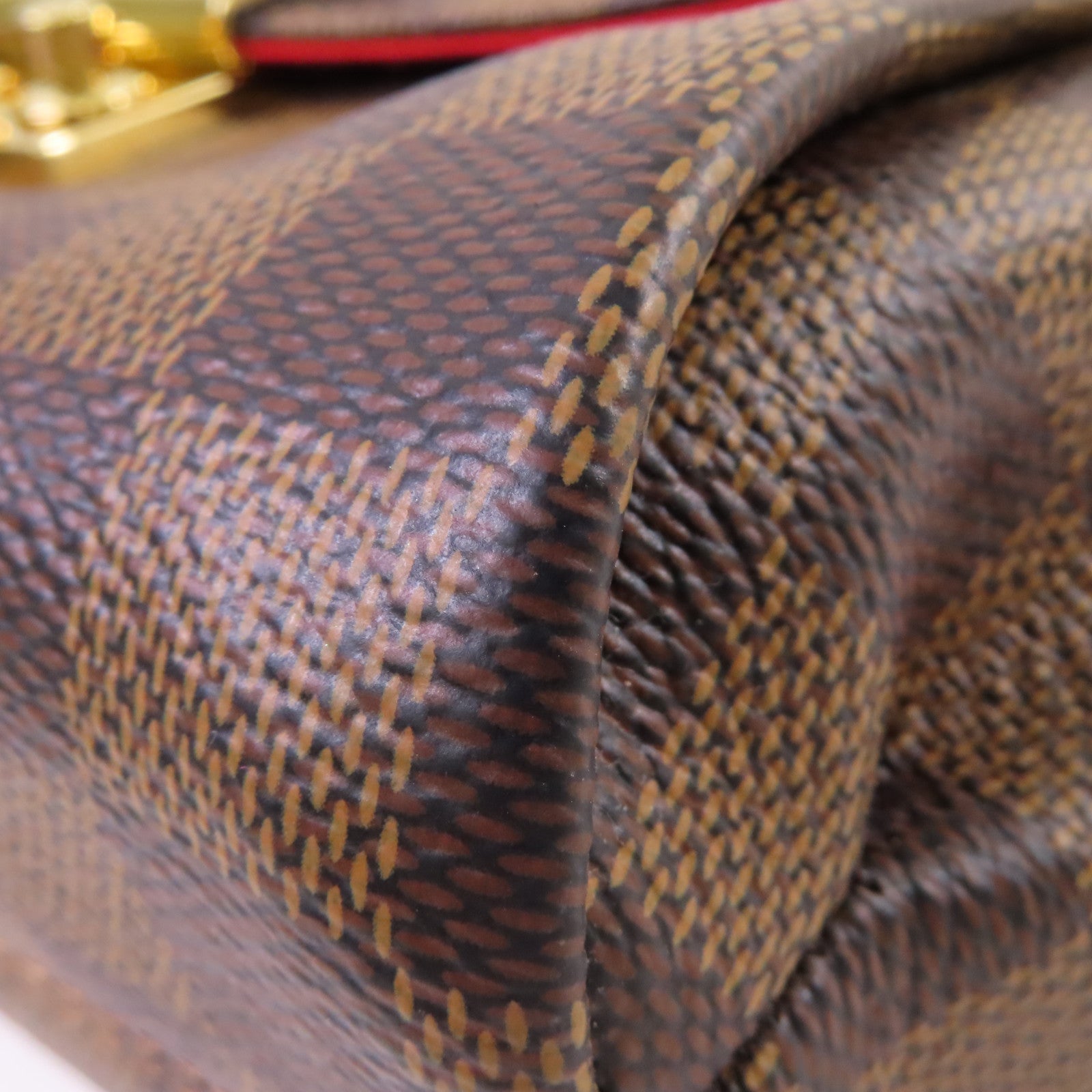LOUIS VUITTON Damier Ebene Croisette 2Way Shoulder Bag金扣手挽肩背兩用袋啡色