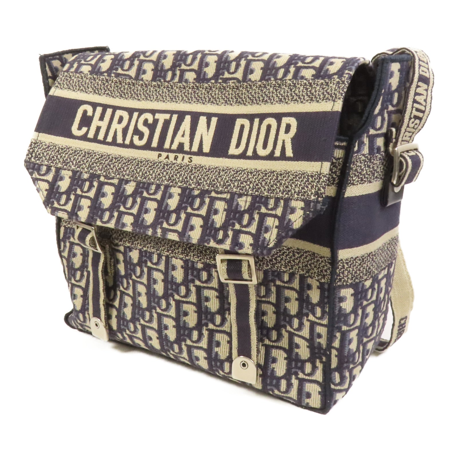 Dior 【激減優惠】帆布Medium Diorcamp Bag銀扣肩背袋