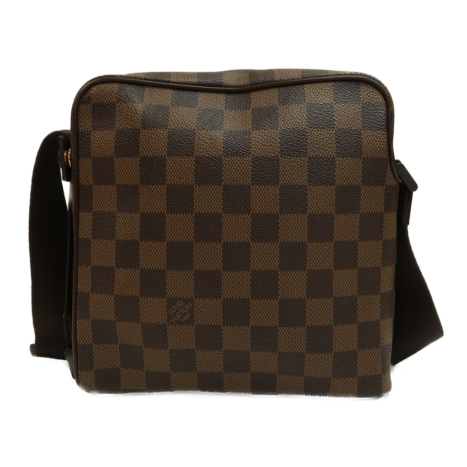 LOUIS VUITTON Damier Olav PM金扣肩背袋啡色