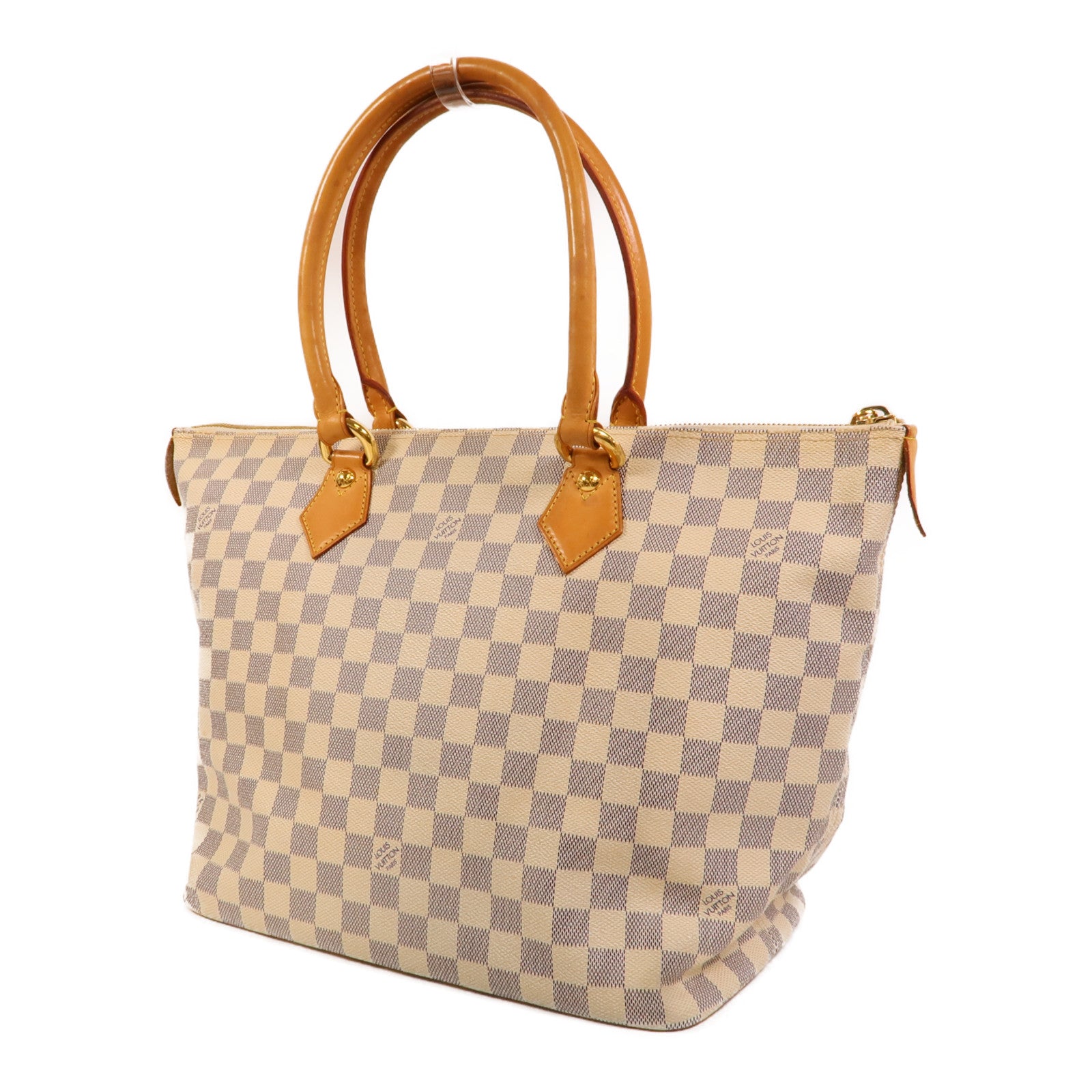 LOUIS VUITTON Damier Azur Saleya MM金扣肩背袋