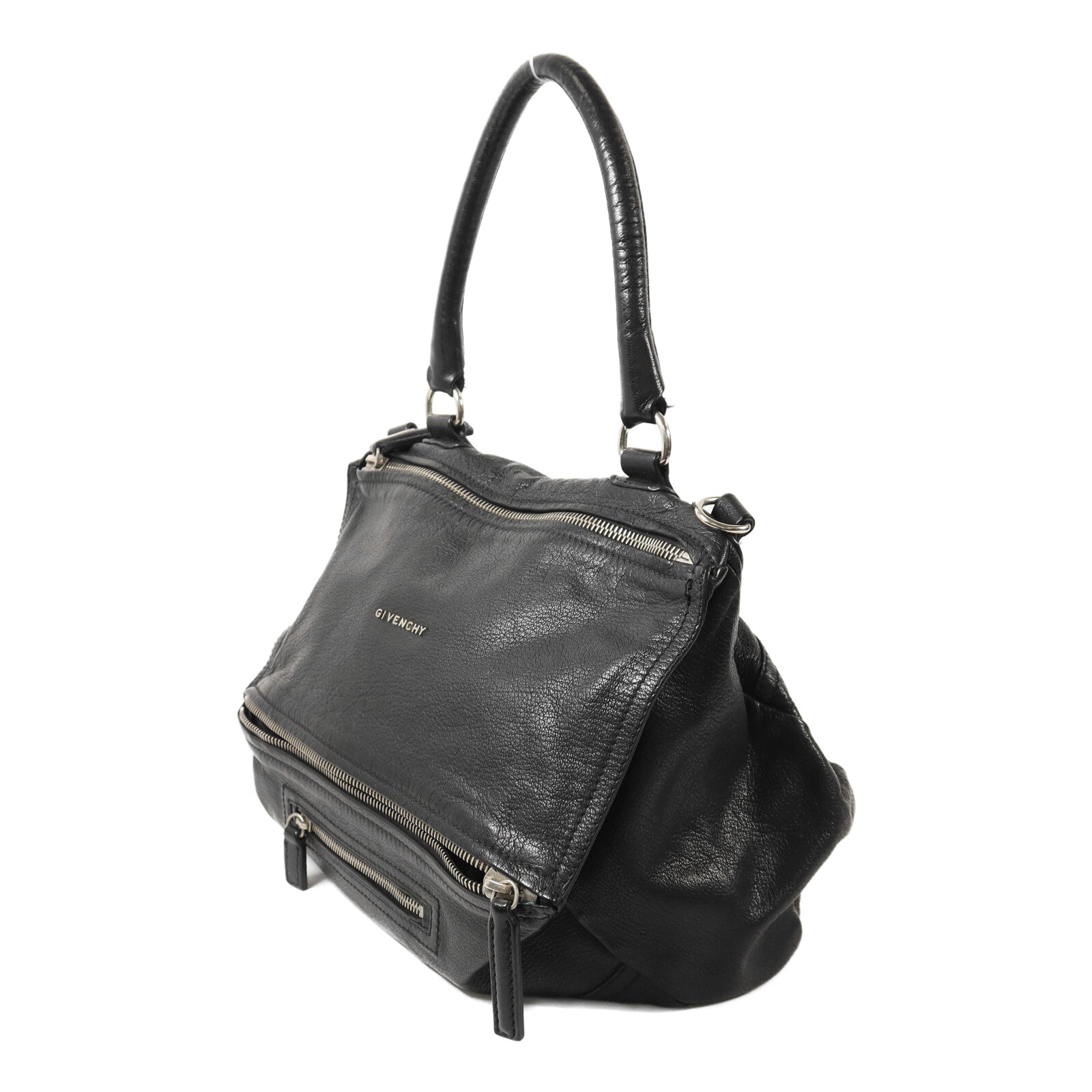 GIVENCHY 牛皮皮革Pandora銀扣手挽肩背兩用袋