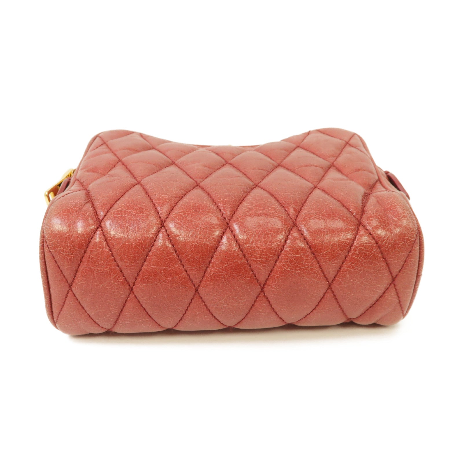 Miu Miu 【激減優惠】牛皮皮革Shoulder Bag金扣肩背袋紅色