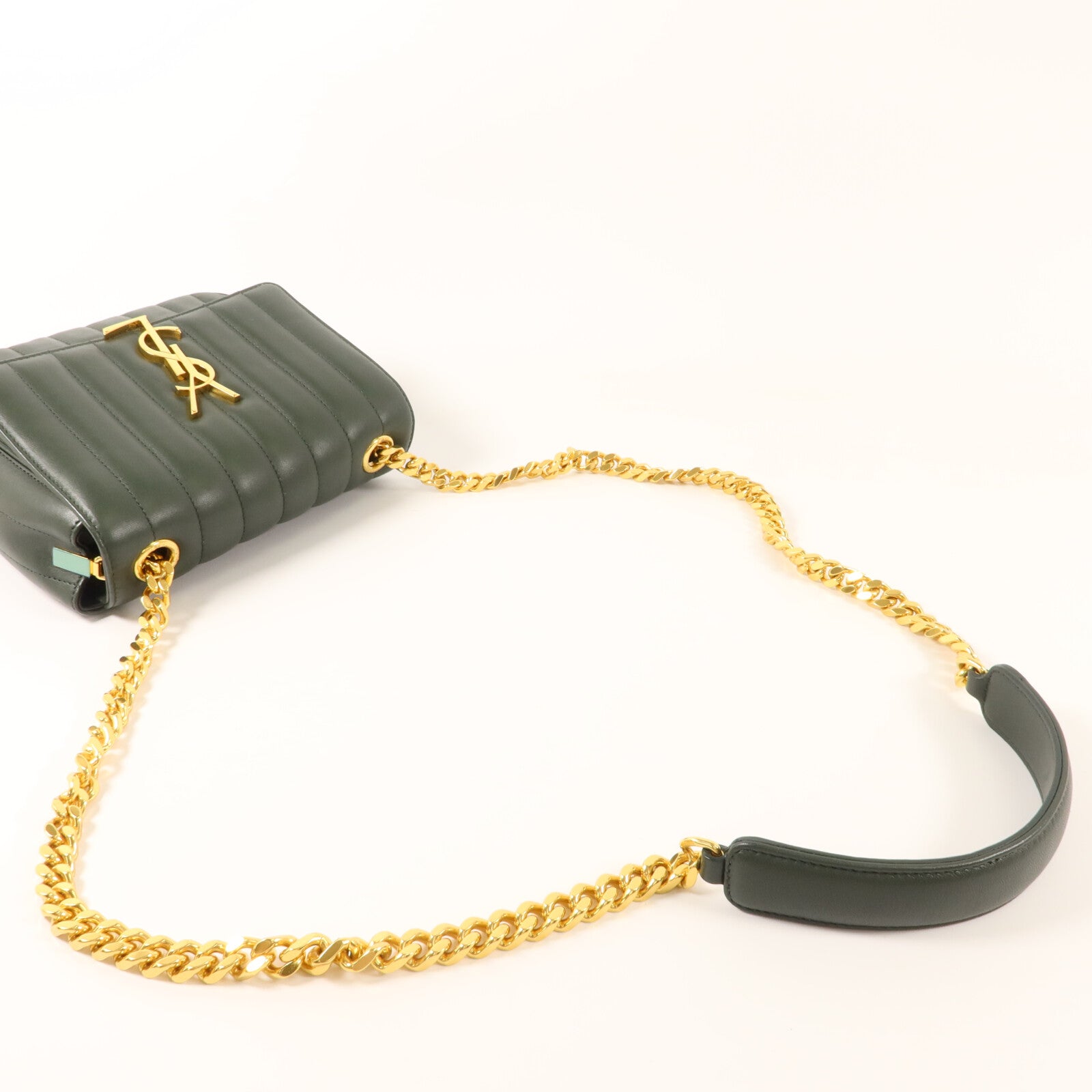SAINT LAURENT 羊皮皮革Vicky Medium鏈帶肩背袋