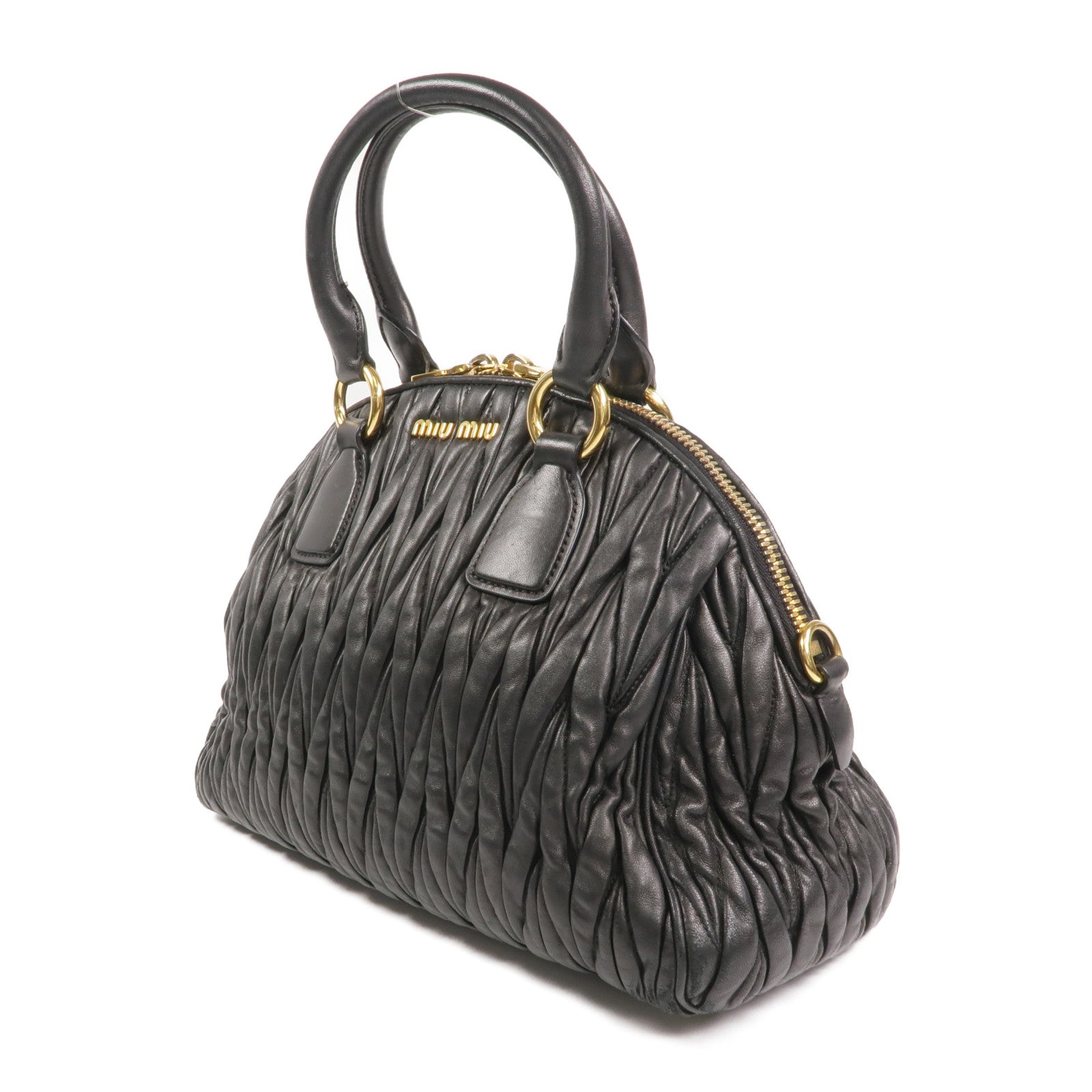 Miu Miu 羊皮皮革2 Way Shoulder金扣手挽肩背兩用袋