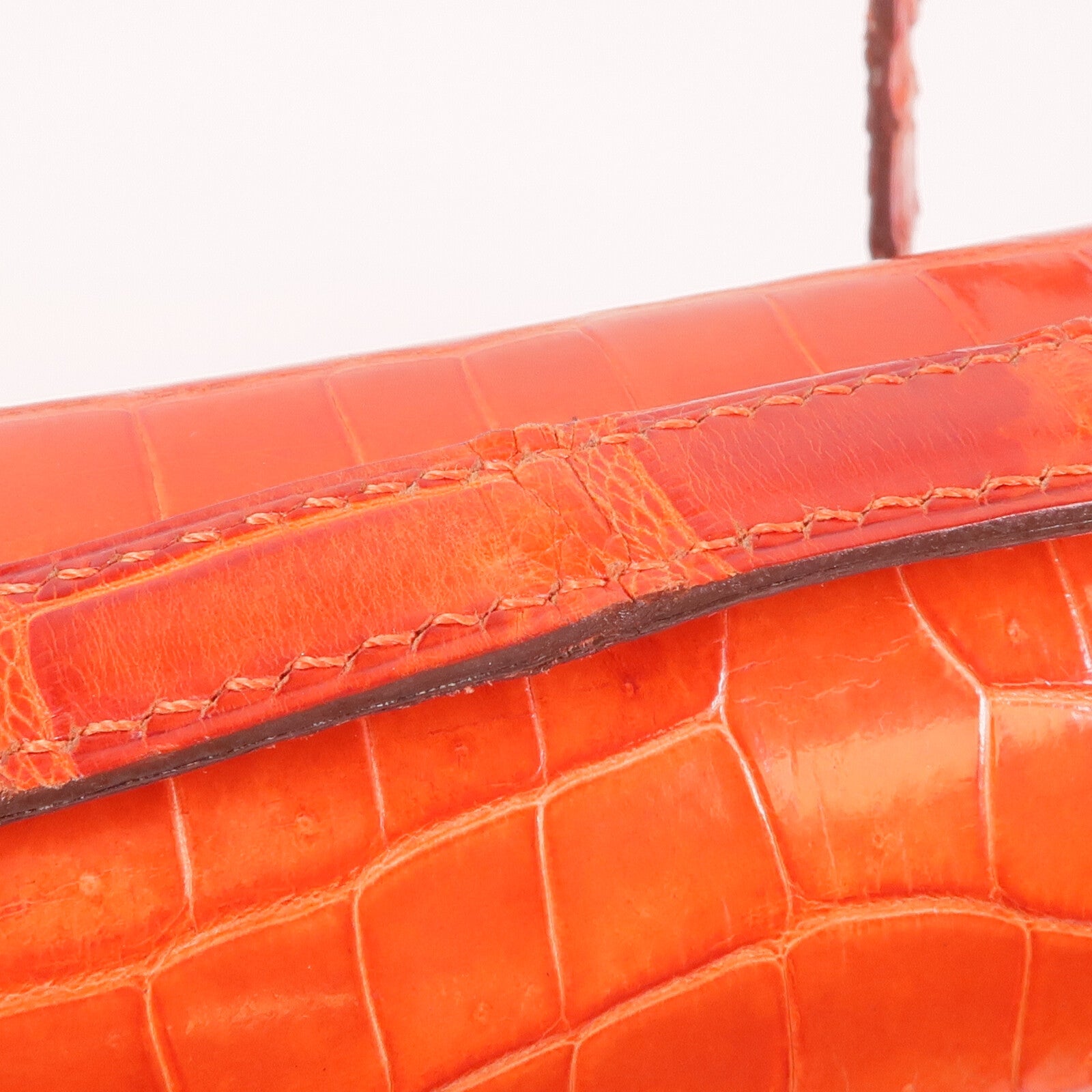 HERMES 鱷魚皮革Constance Elan金扣肩背袋Sanguine Shiny