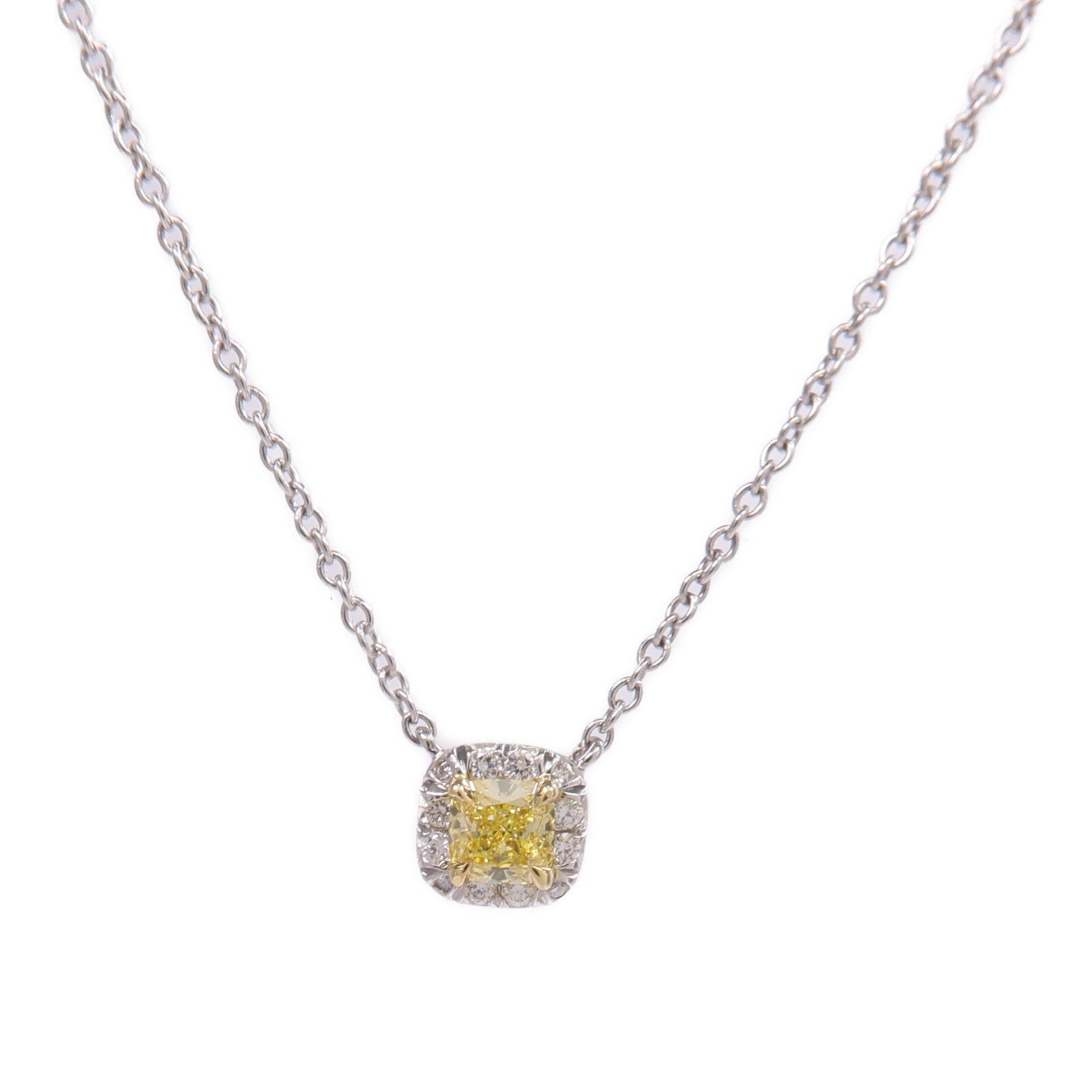 TIFFANY＆CO PT950鉑金/18K黃金Diamond Necklae鑽石項鍊