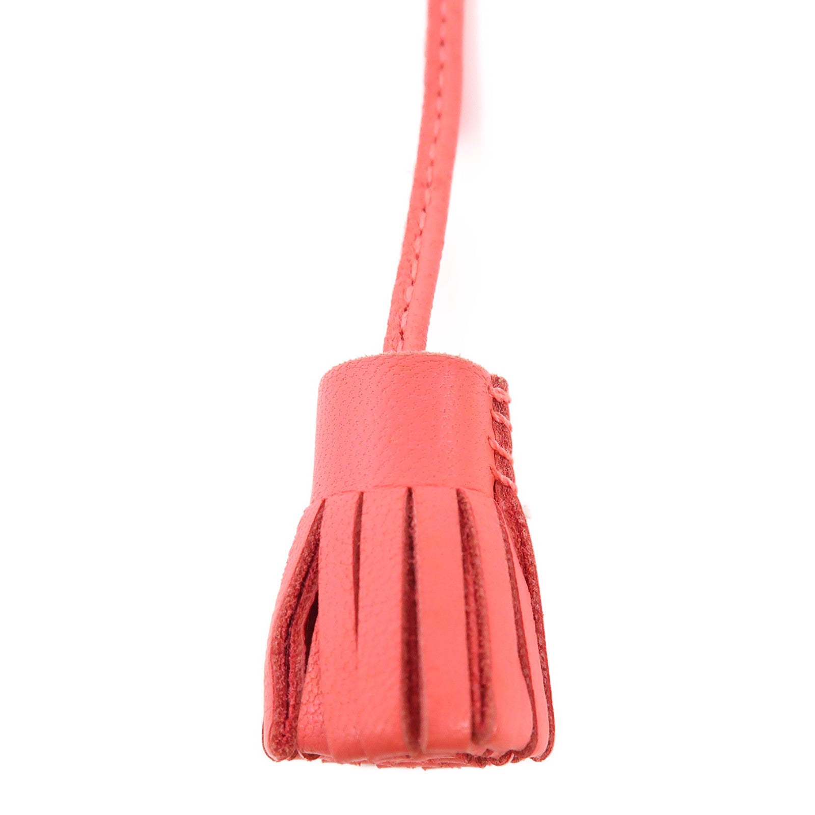 HERMES Swift皮革Carmencita Charm銀扣掛飾Pink