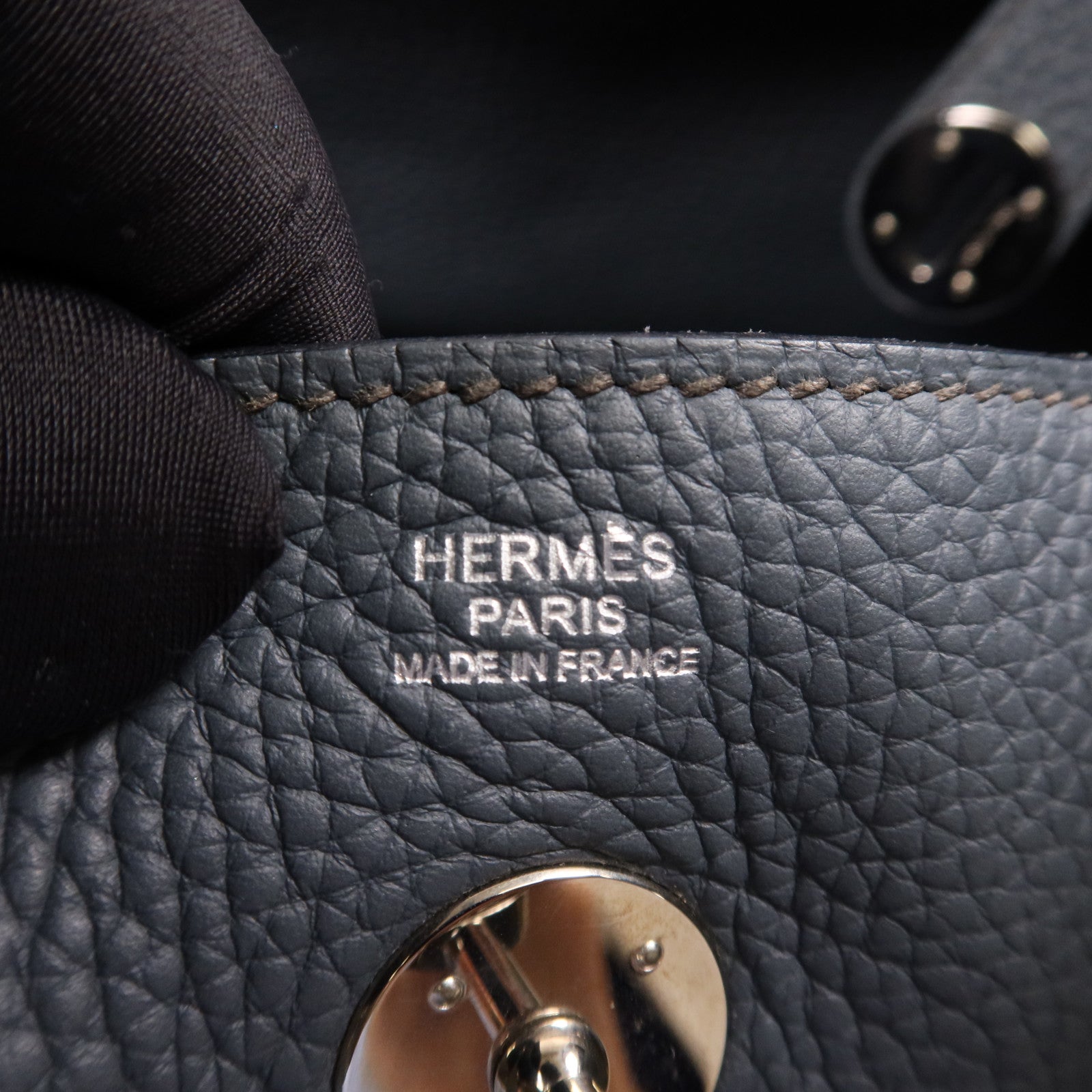 HERMES Clemence皮革Lindy 30銀扣手挽肩背兩用袋