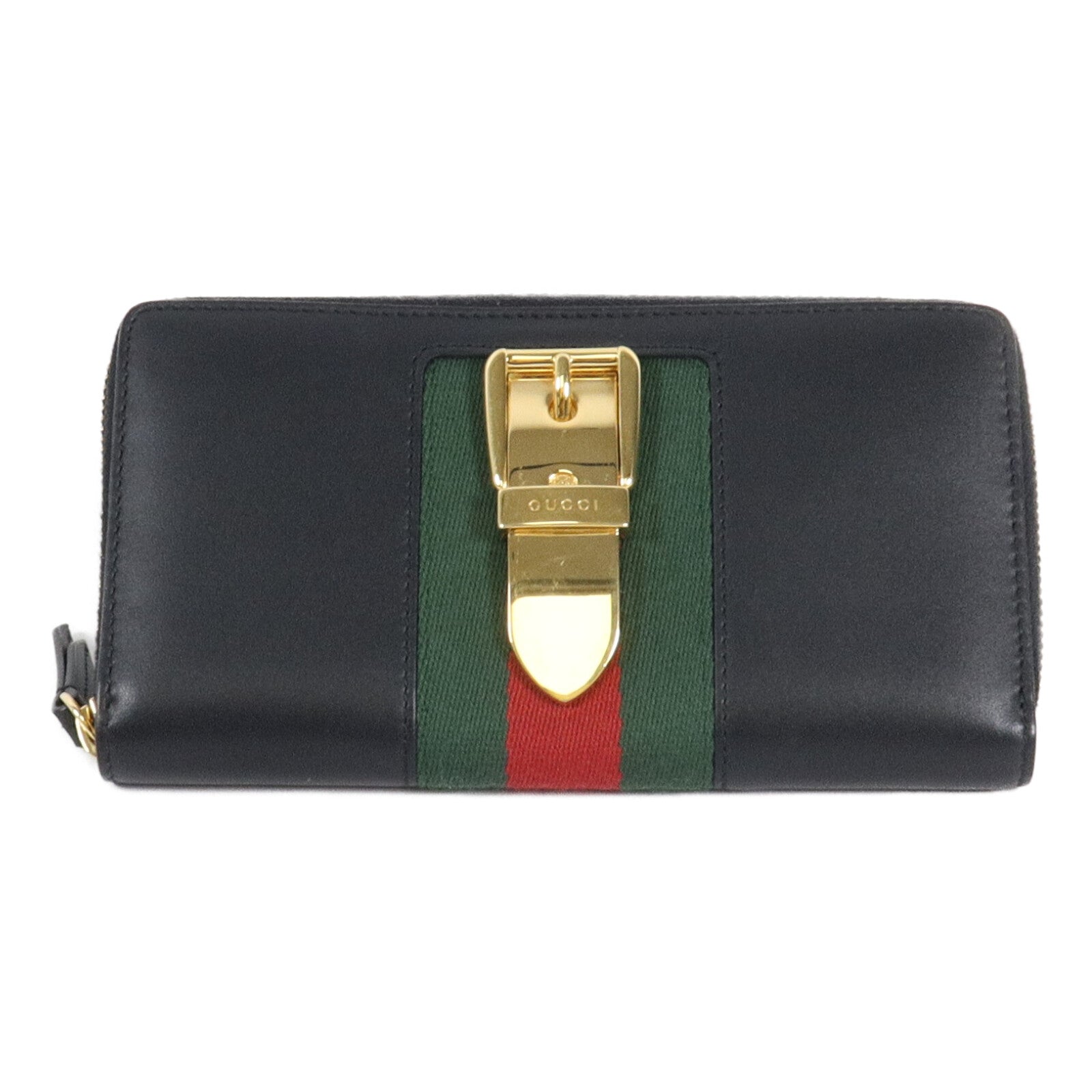 GUCCI 牛皮皮革Sylvie Zipper Long Wallet長錢包