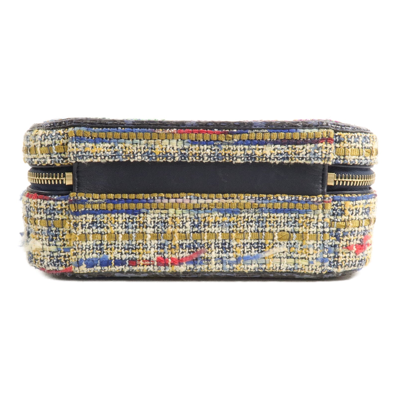 CHANEL 粗花呢/蛇皮皮革Filigree Vanity Case M手挽肩背兩用袋