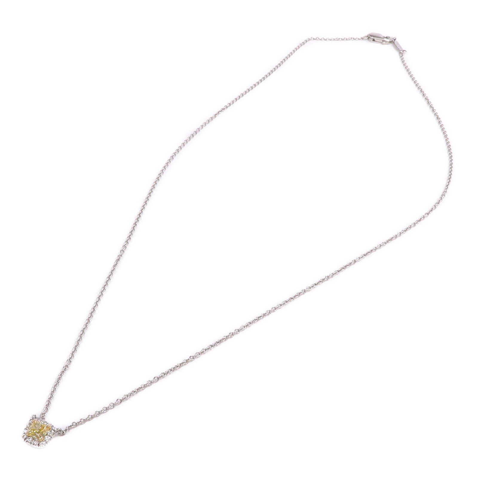 TIFFANY＆CO PT950鉑金/18K黃金Diamond Necklae鑽石項鍊