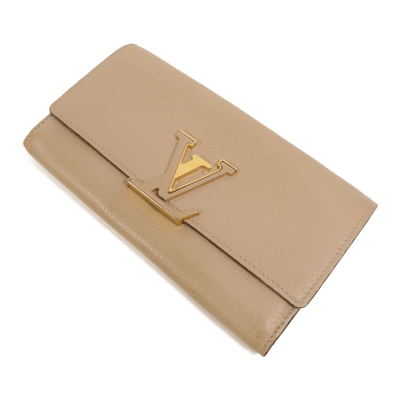LOUIS VUITTON 牛皮皮革Capucines長錢包