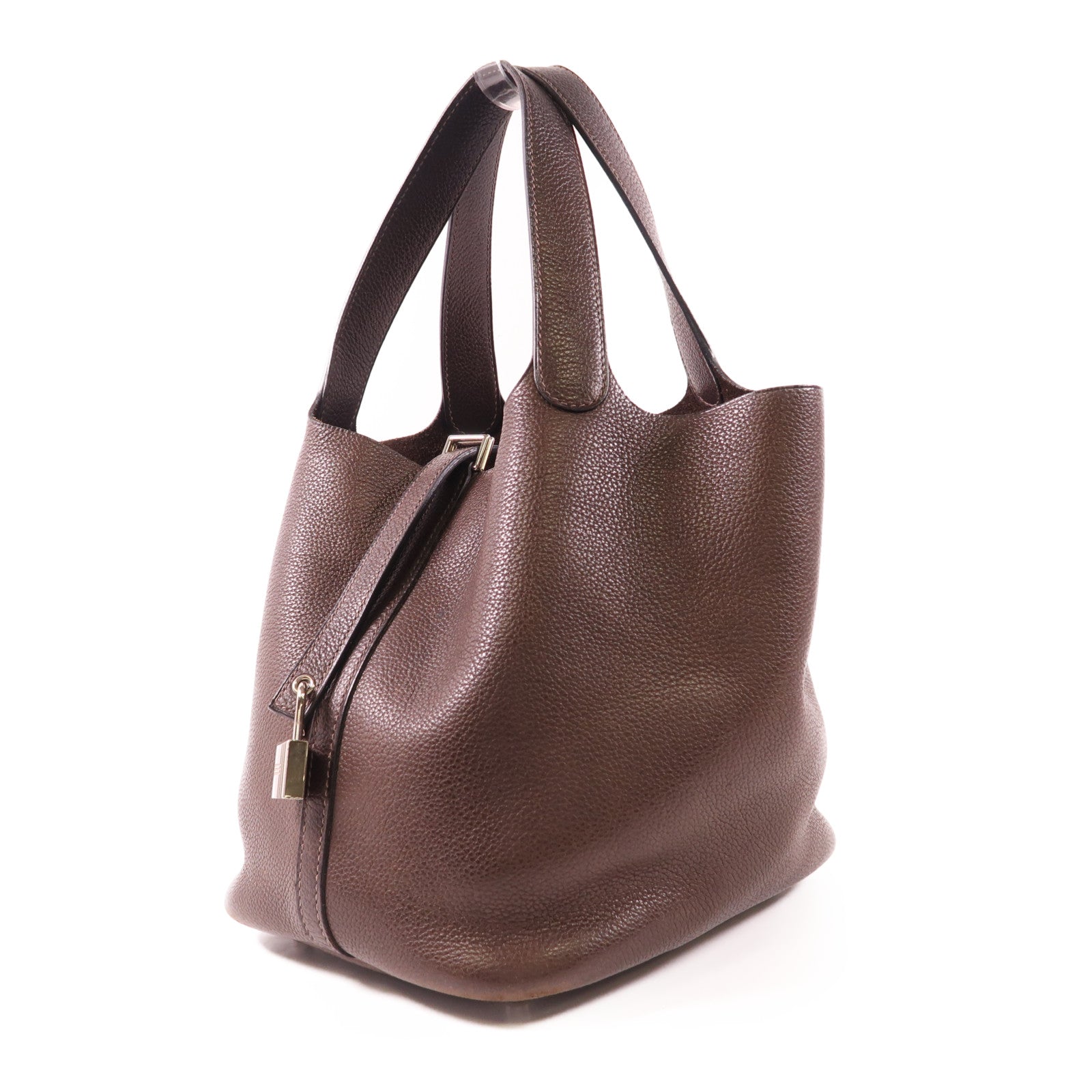 HERMES Fauve皮革Picotin MM銀扣手挽袋