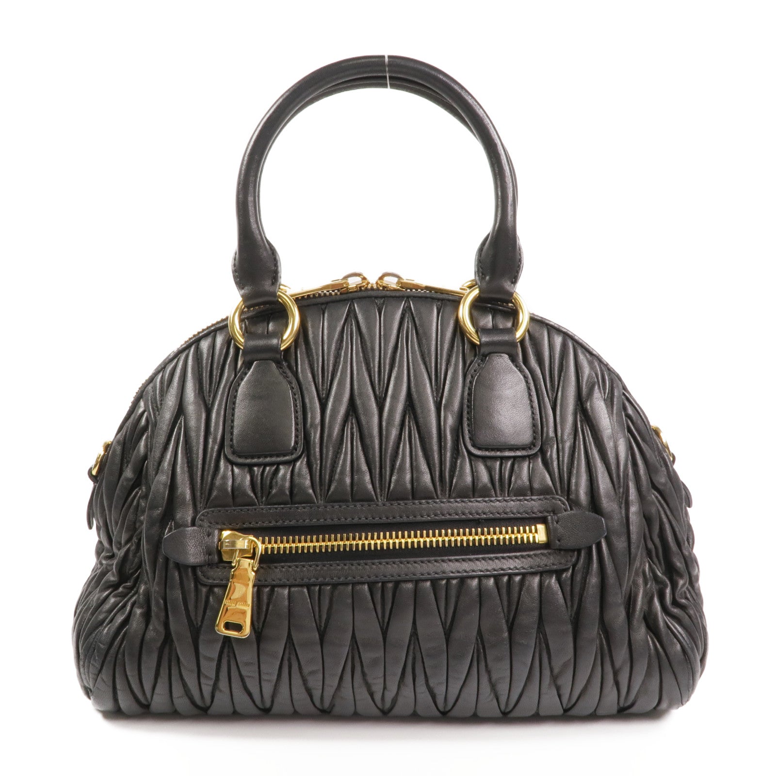 Miu Miu 羊皮皮革2 Way Shoulder金扣手挽肩背兩用袋