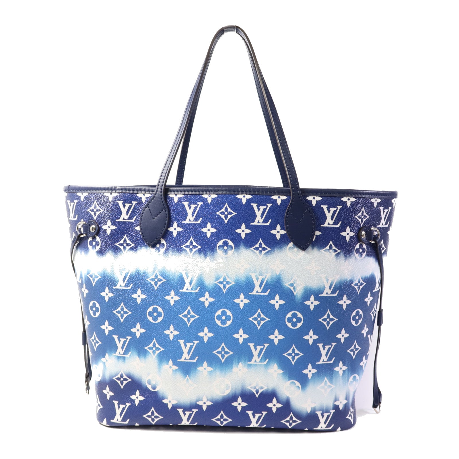 LOUIS VUITTON Monogram Escale Neverfull MM銀扣手挽袋