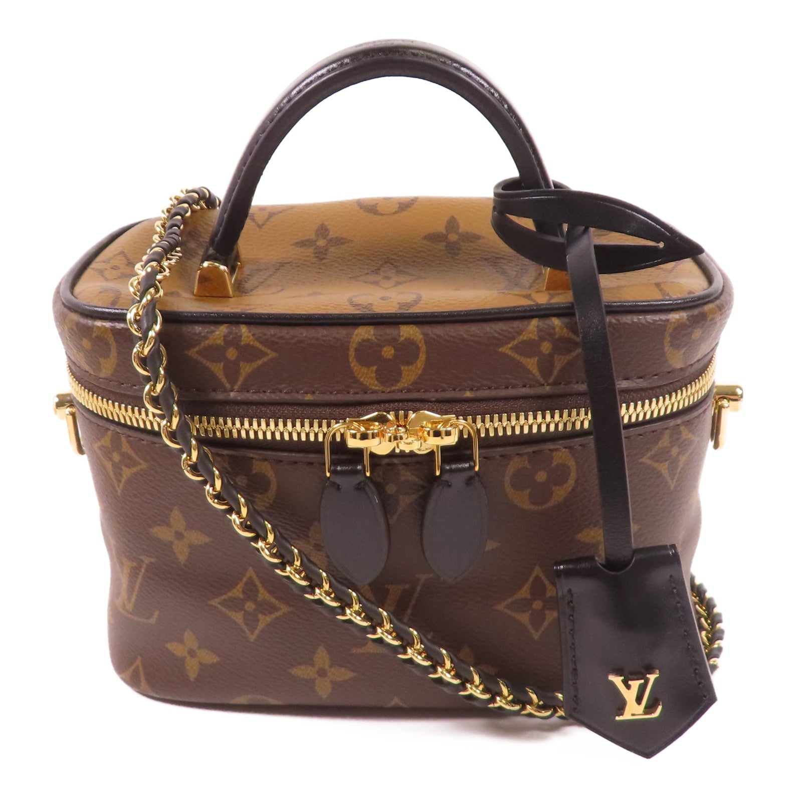 LOUIS VUITTON LV GHW Vanity PM 2 Way Shoulder Bag M45165 Monogram Reverse Brown