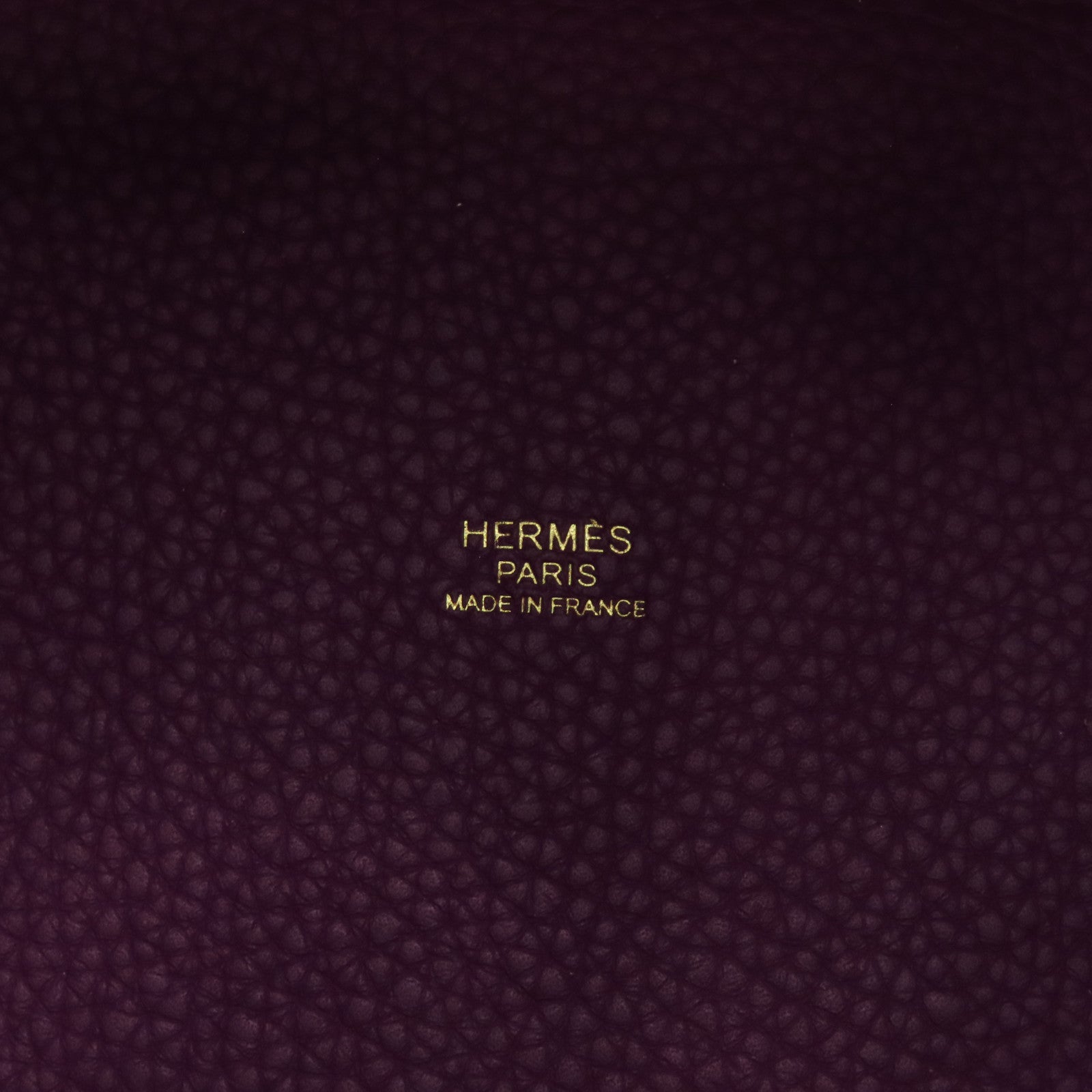 HERMES Clemence皮革Picotin PM金扣手挽袋紫色