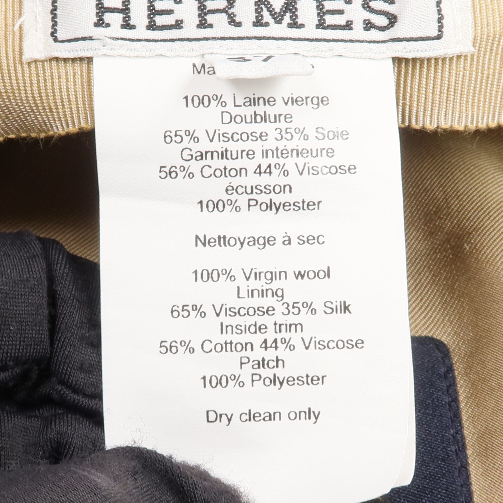 HERMES 羊毛/絲質/人造絲Vauban Sailor Cap帽子
