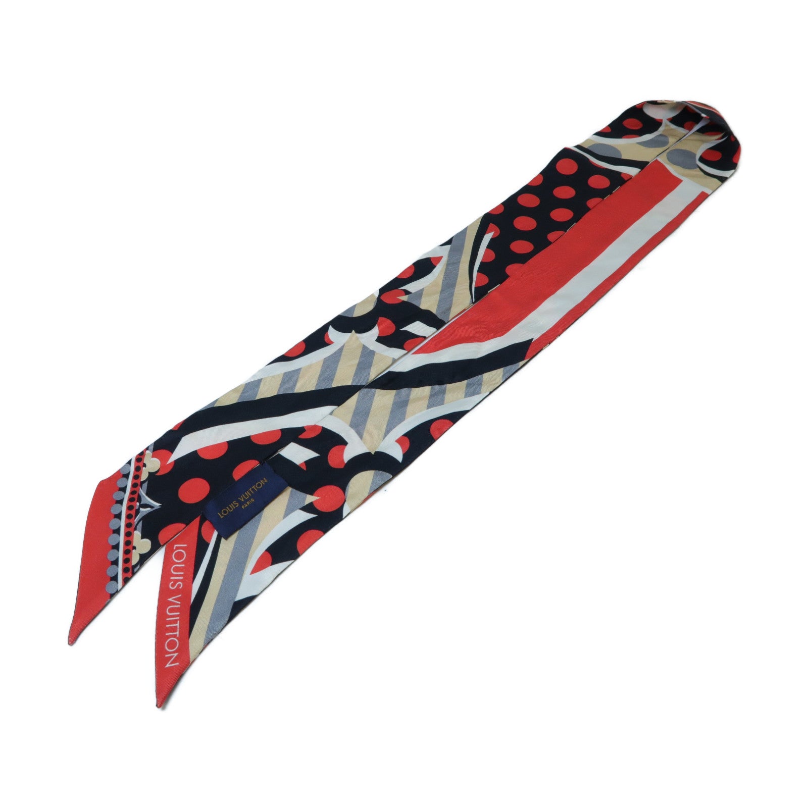 LOUIS VUITTON 絲質Scarf絲巾黑色/紅色/白色