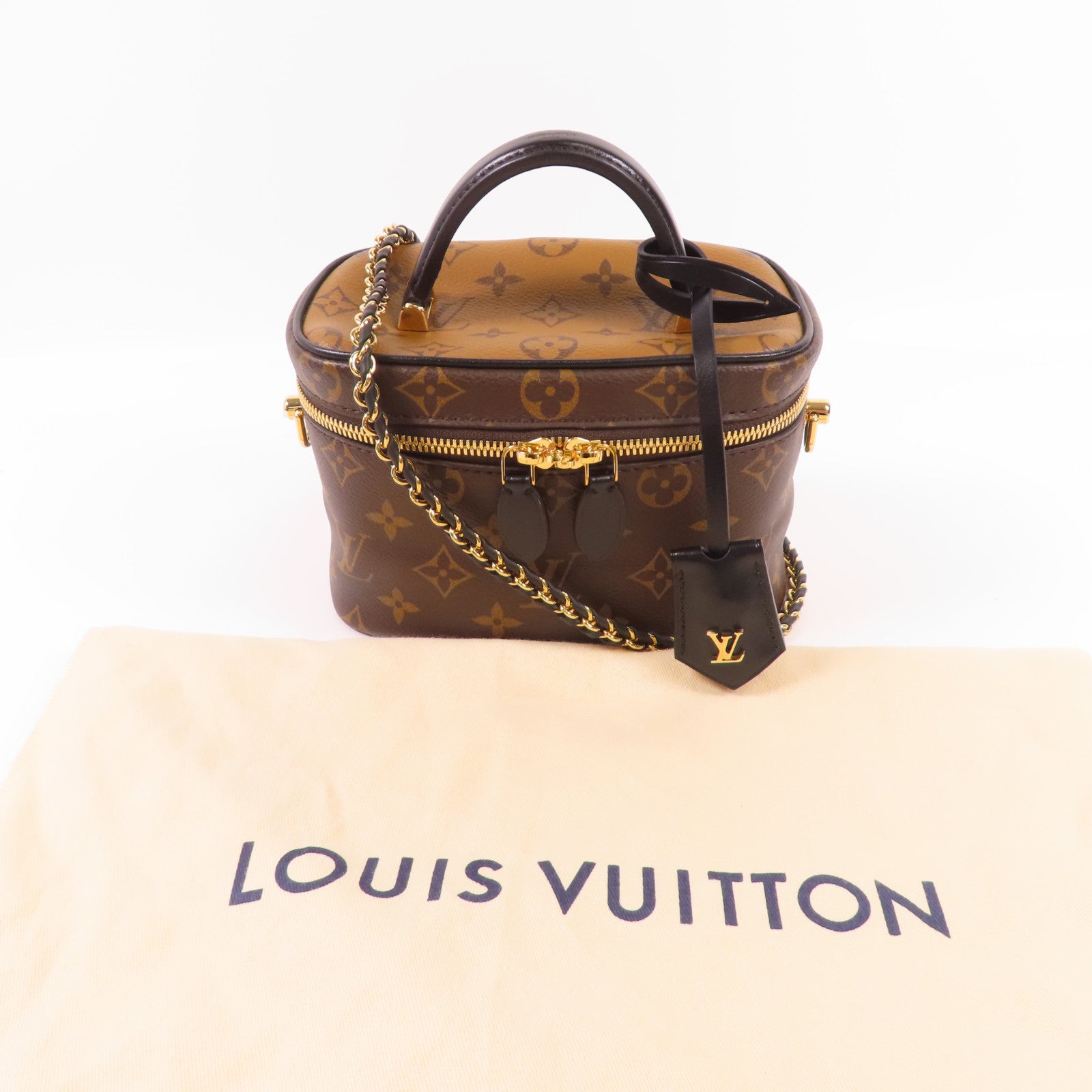 LOUIS VUITTON LV GHW Vanity PM 2 Way Shoulder Bag M45165 Monogram Reverse Brown