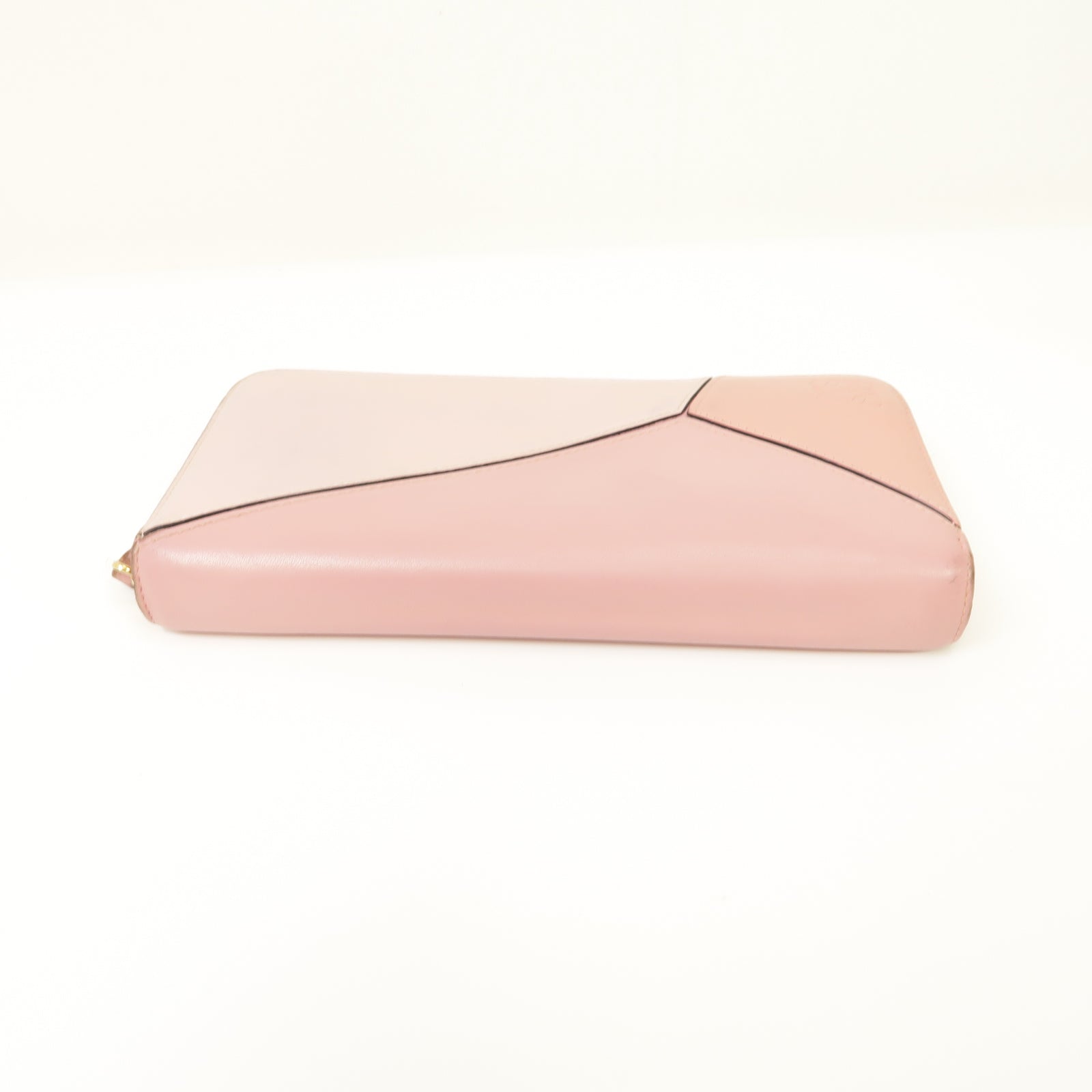 LOEWE 牛皮皮革Puzzle Zip Around Wallet金扣長錢包粉紅色
